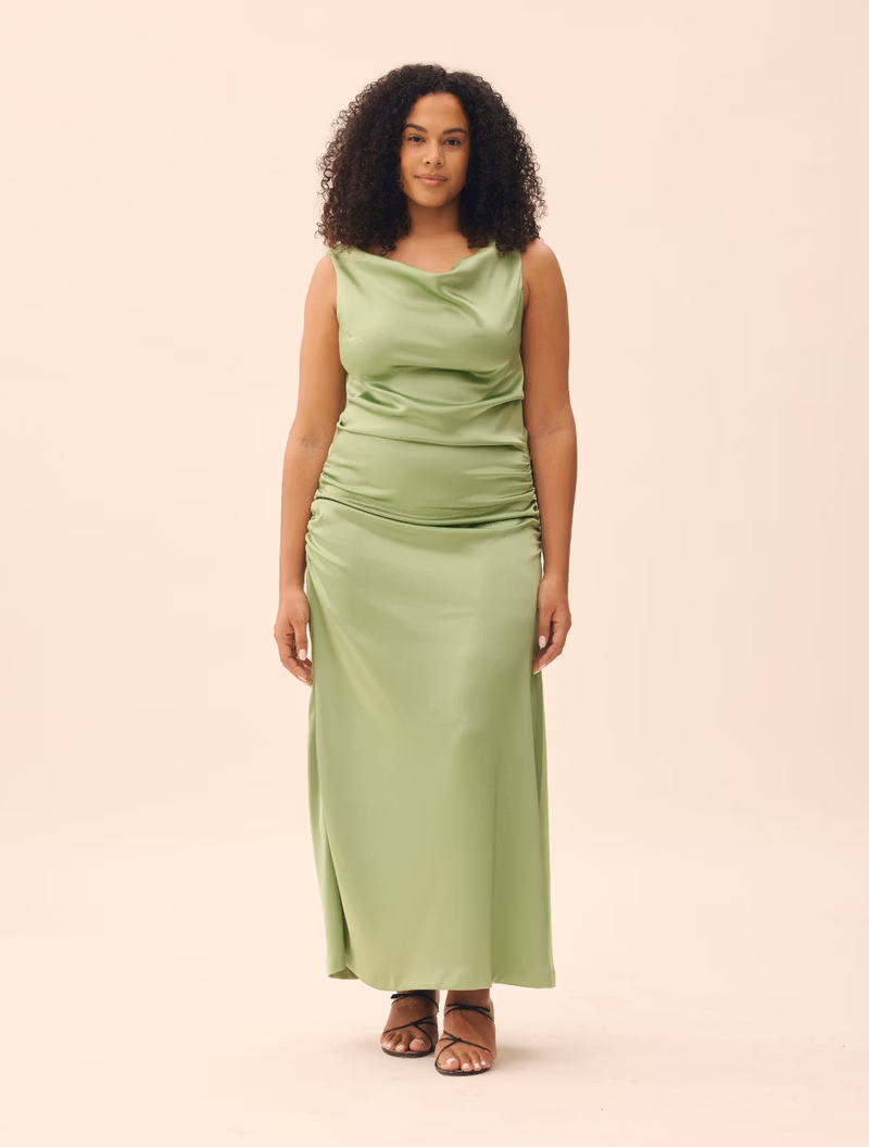 Occasion Satin Dress Pistachio