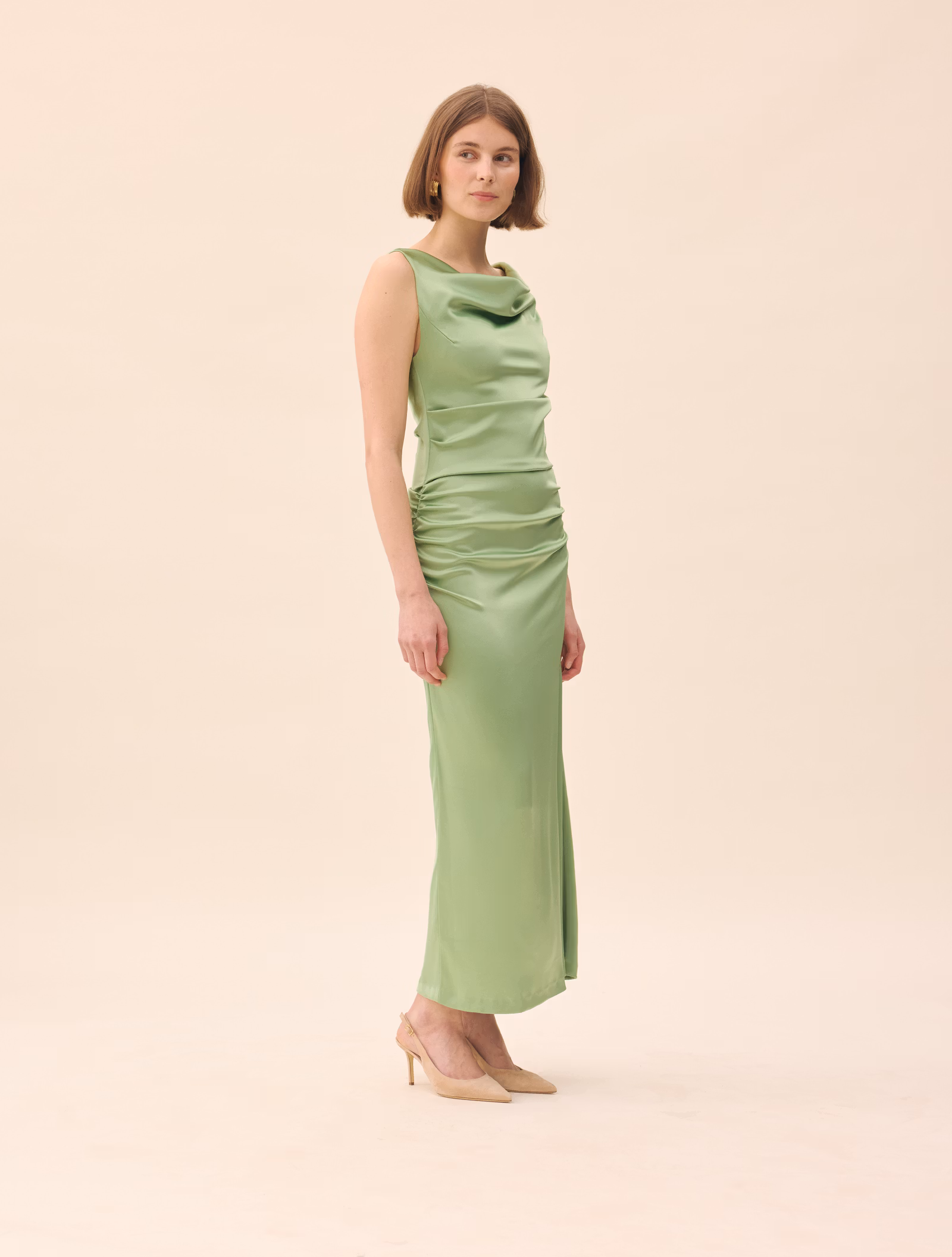 Occasion Satin Dress Pistachio