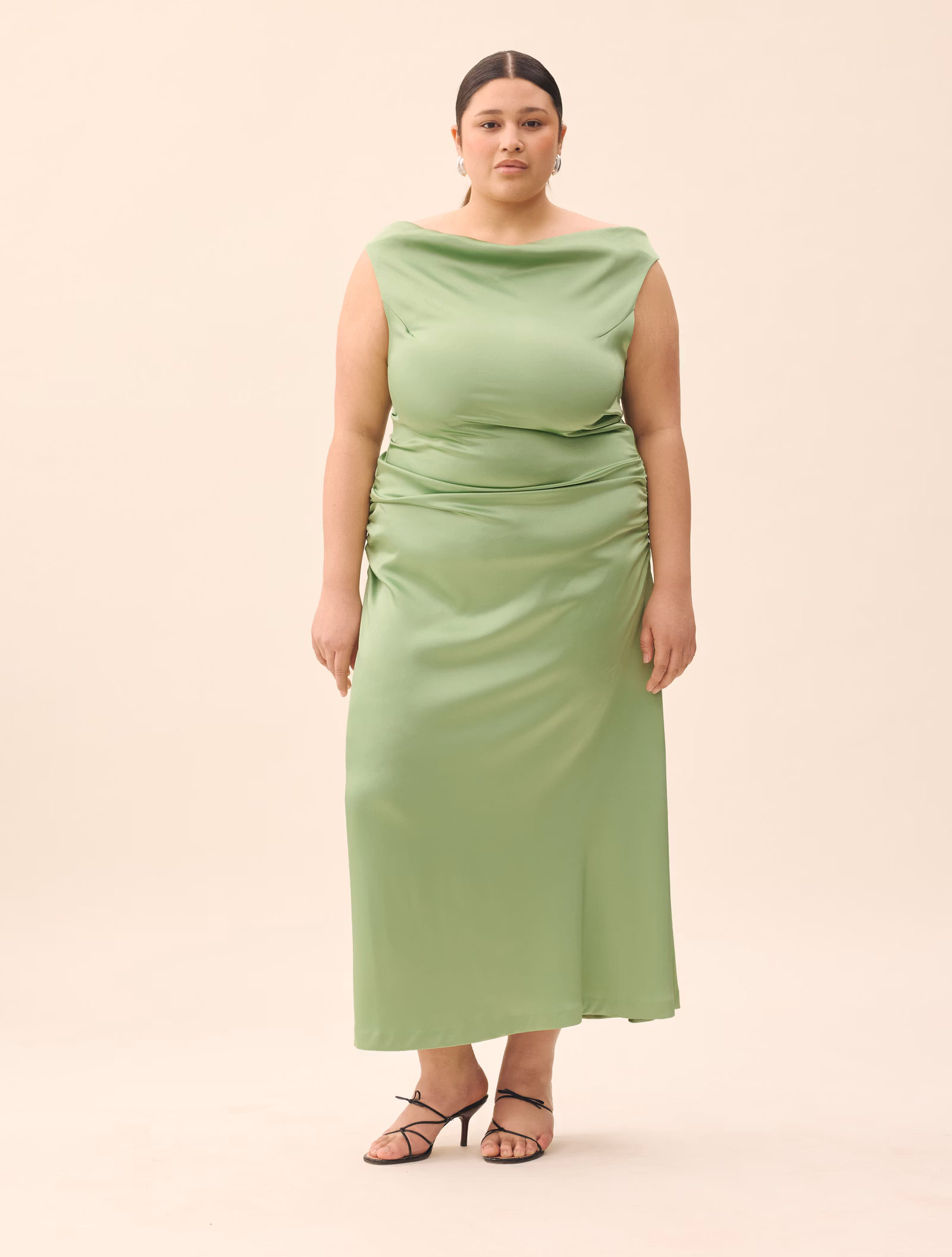 Occasion Satin Dress Pistachio