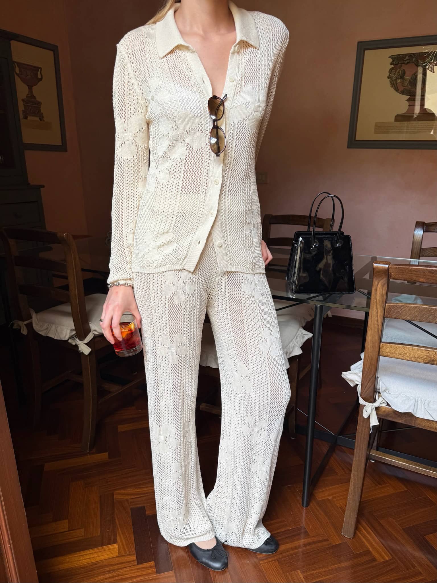 Flower Pants Ivory - Ivory | Djerf Avenue
