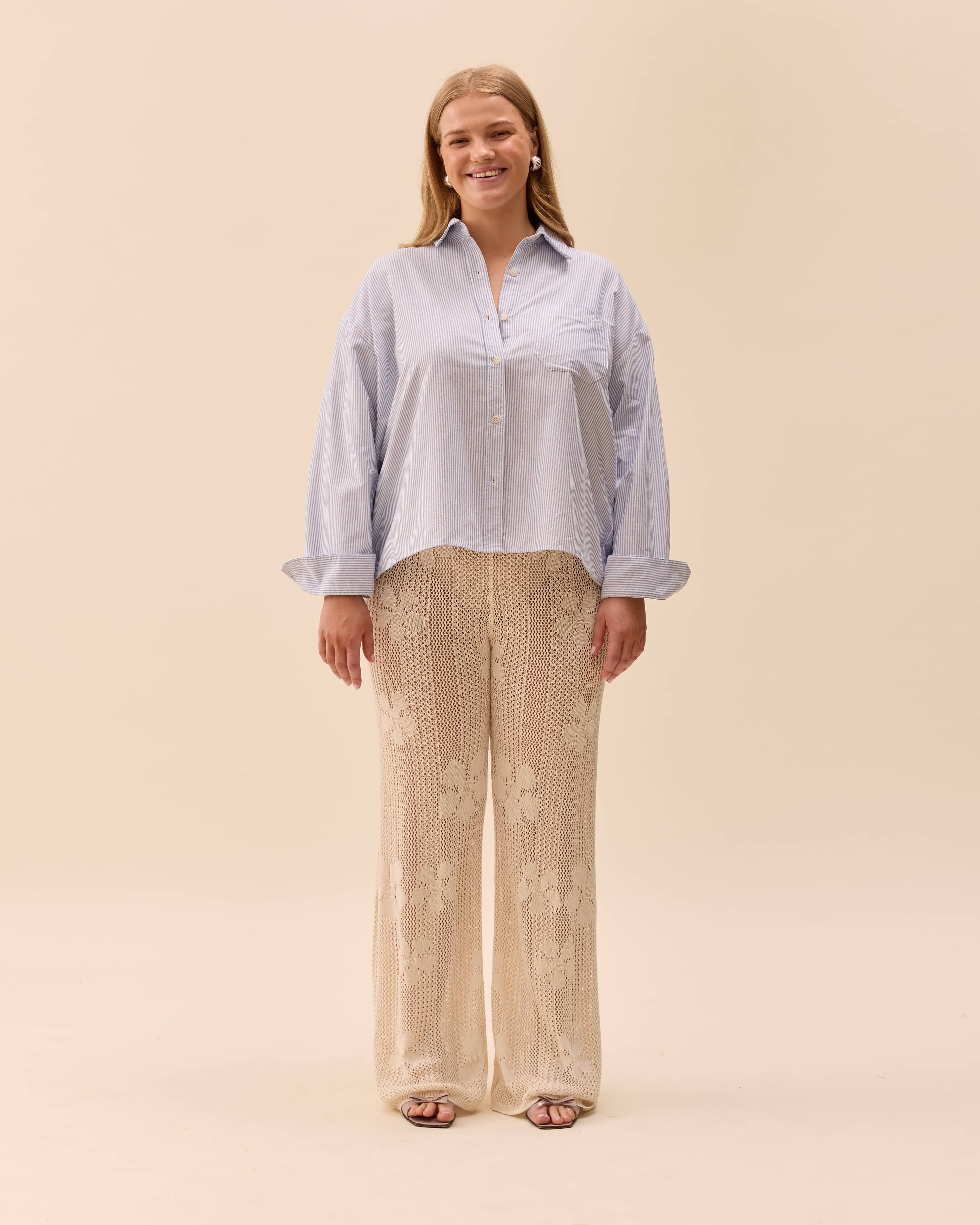 Flower Pants Ivory - Ivory | Djerf Avenue