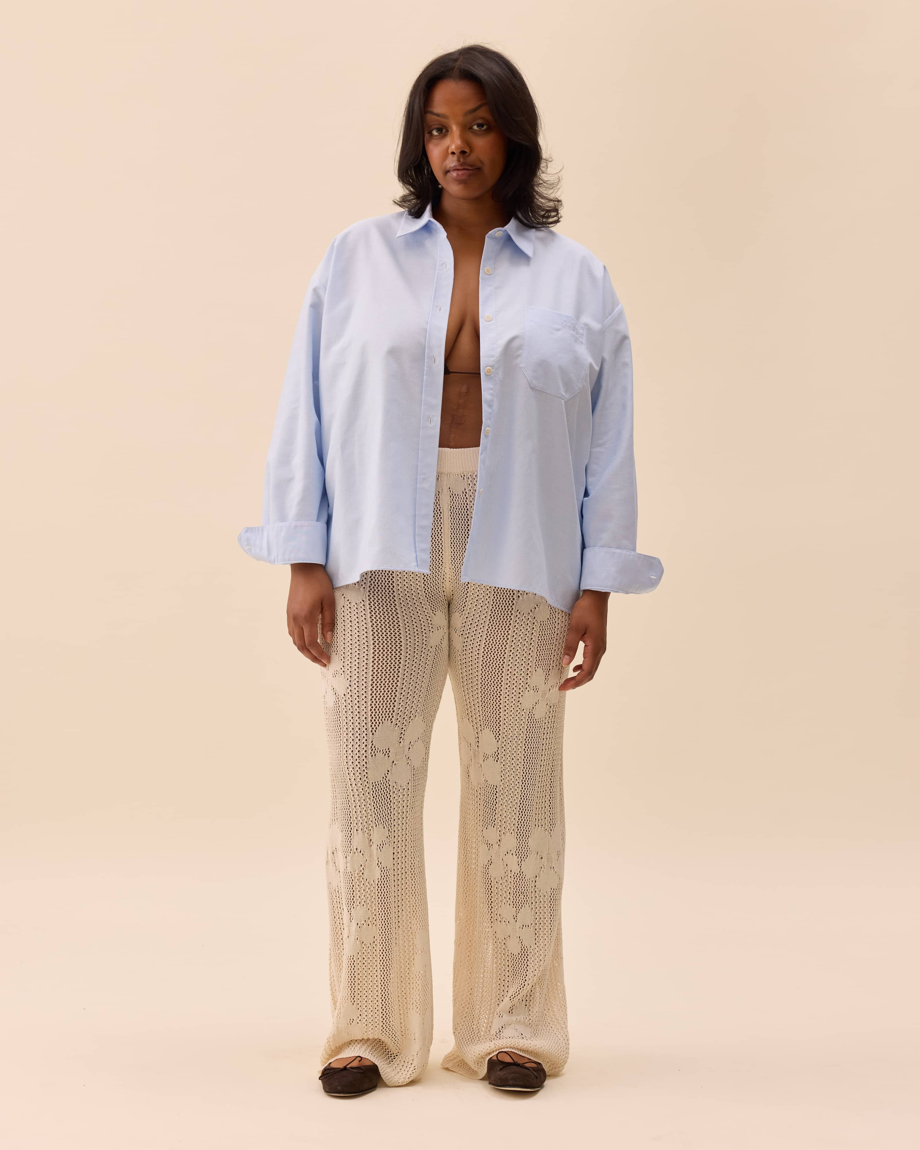 Flower Pants Ivory - Ivory | Djerf Avenue