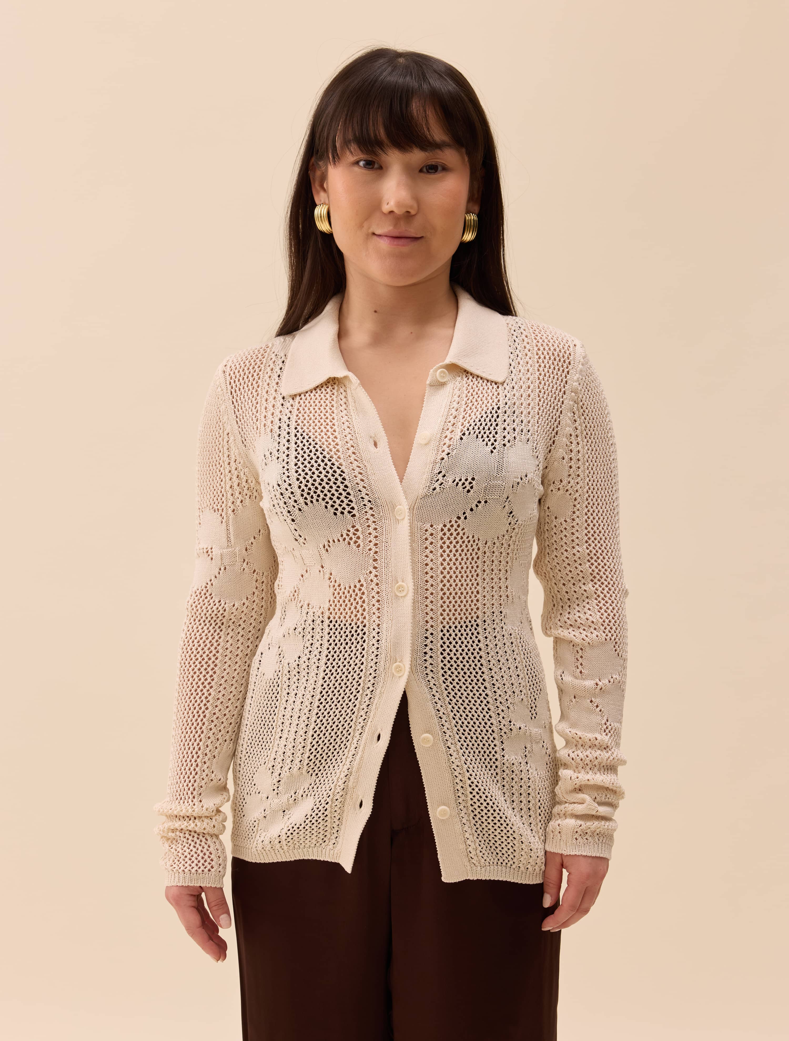 Flower Shirt Ivory - Ivory | Djerf Avenue