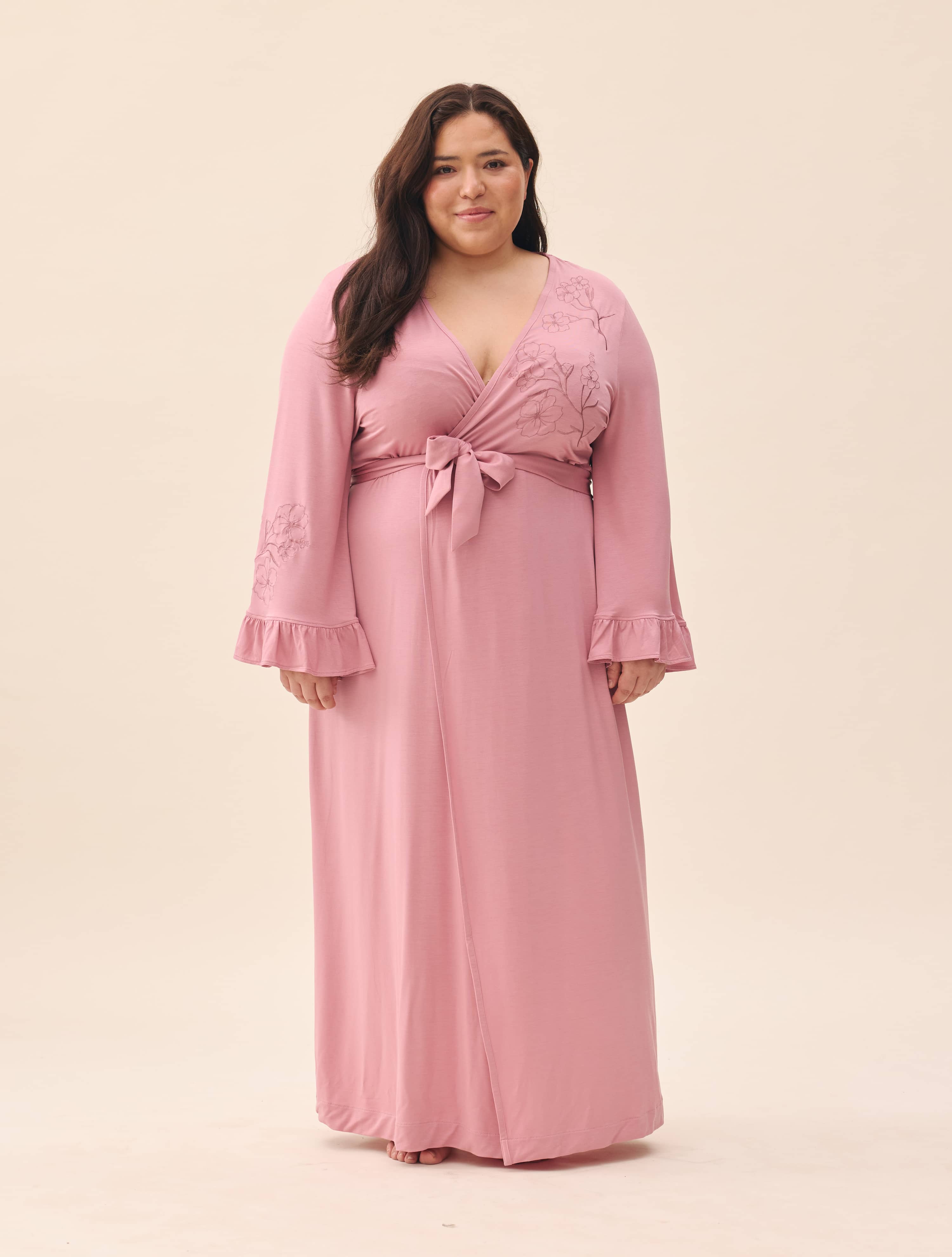 dea robe de fleurs 新品　S Go Slow Embroidered Robe Dusty Pink - Dusty Pink | Djerf Avenue