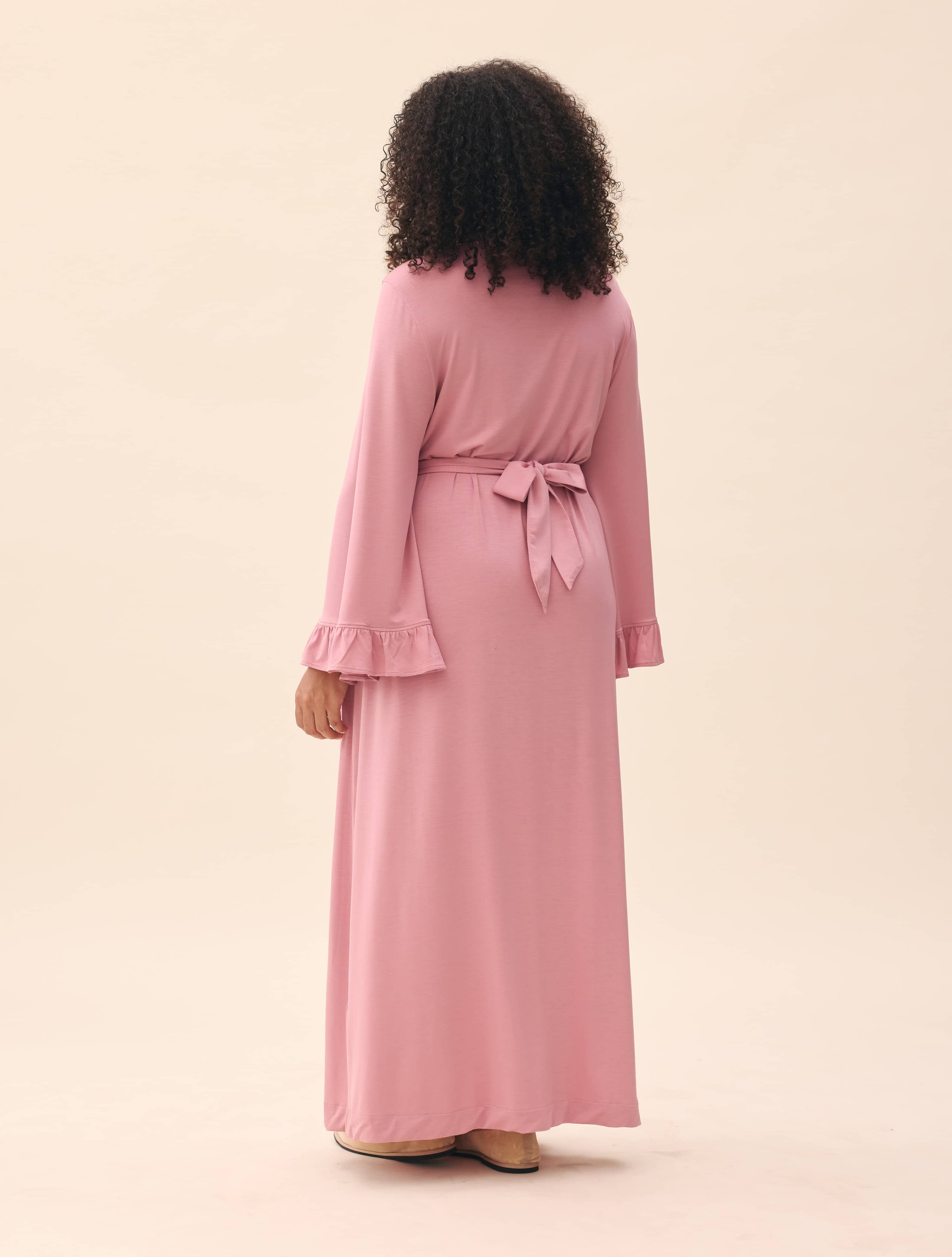 Go Slow Embroidered Robe Dusty Pink - Dusty Pink | Djerf Avenue