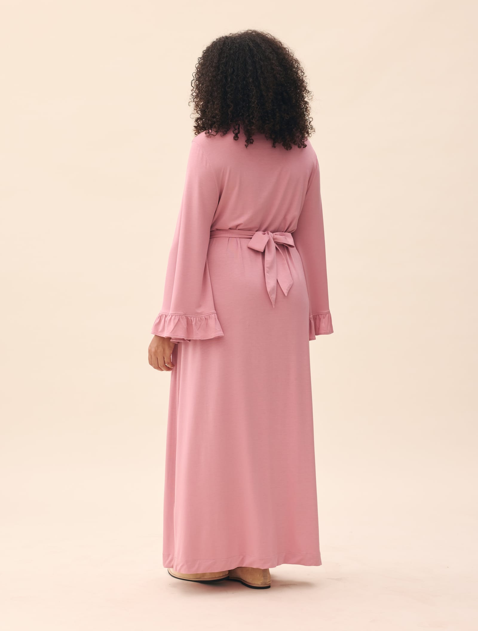 Go Slow Embroidered Robe Dusty Pink