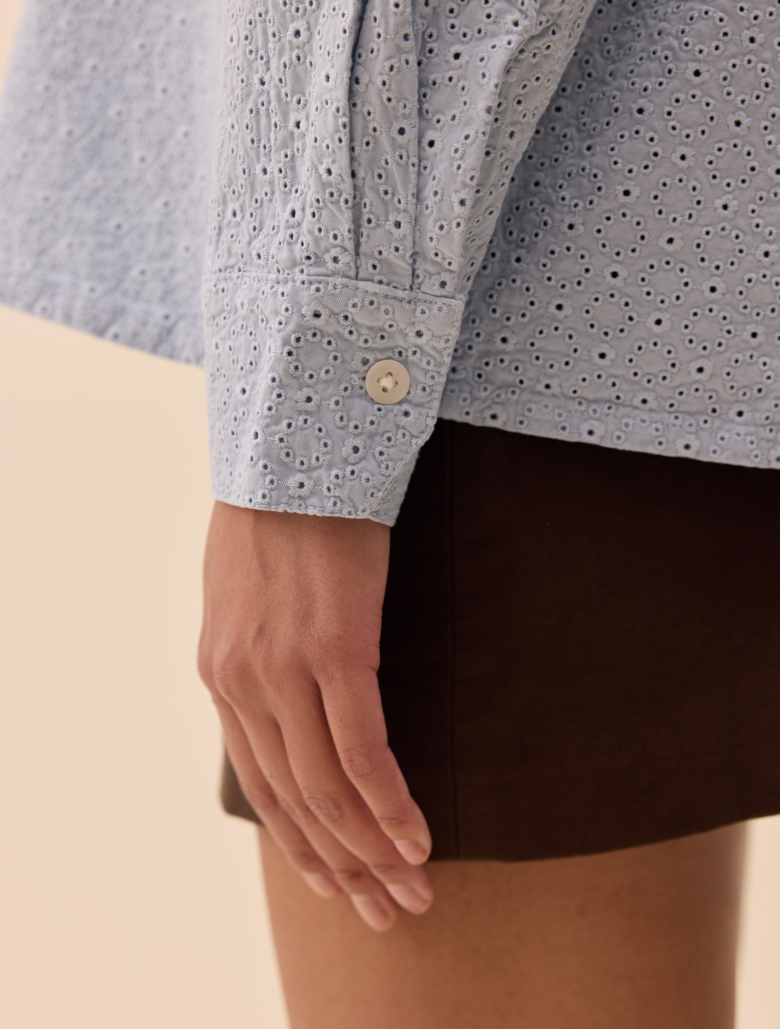 Broderie Shirt Airy Blue
