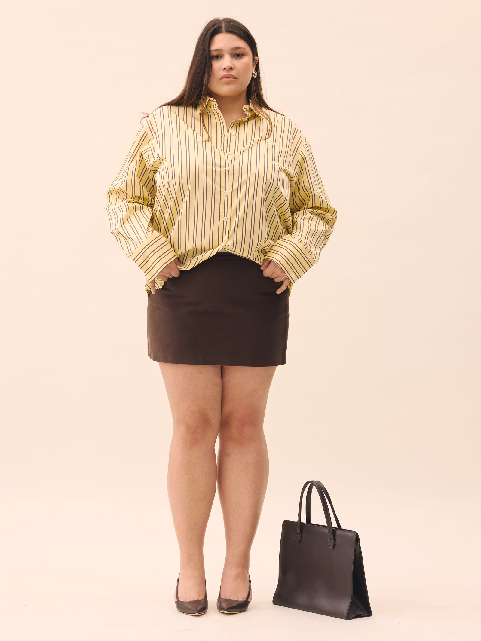 Moleskin Mini Skirt Brown