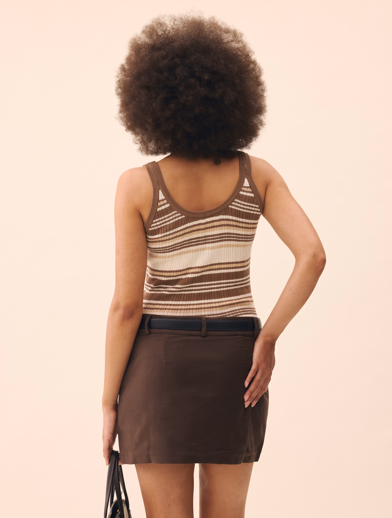 Moleskin Mini Skirt Brown