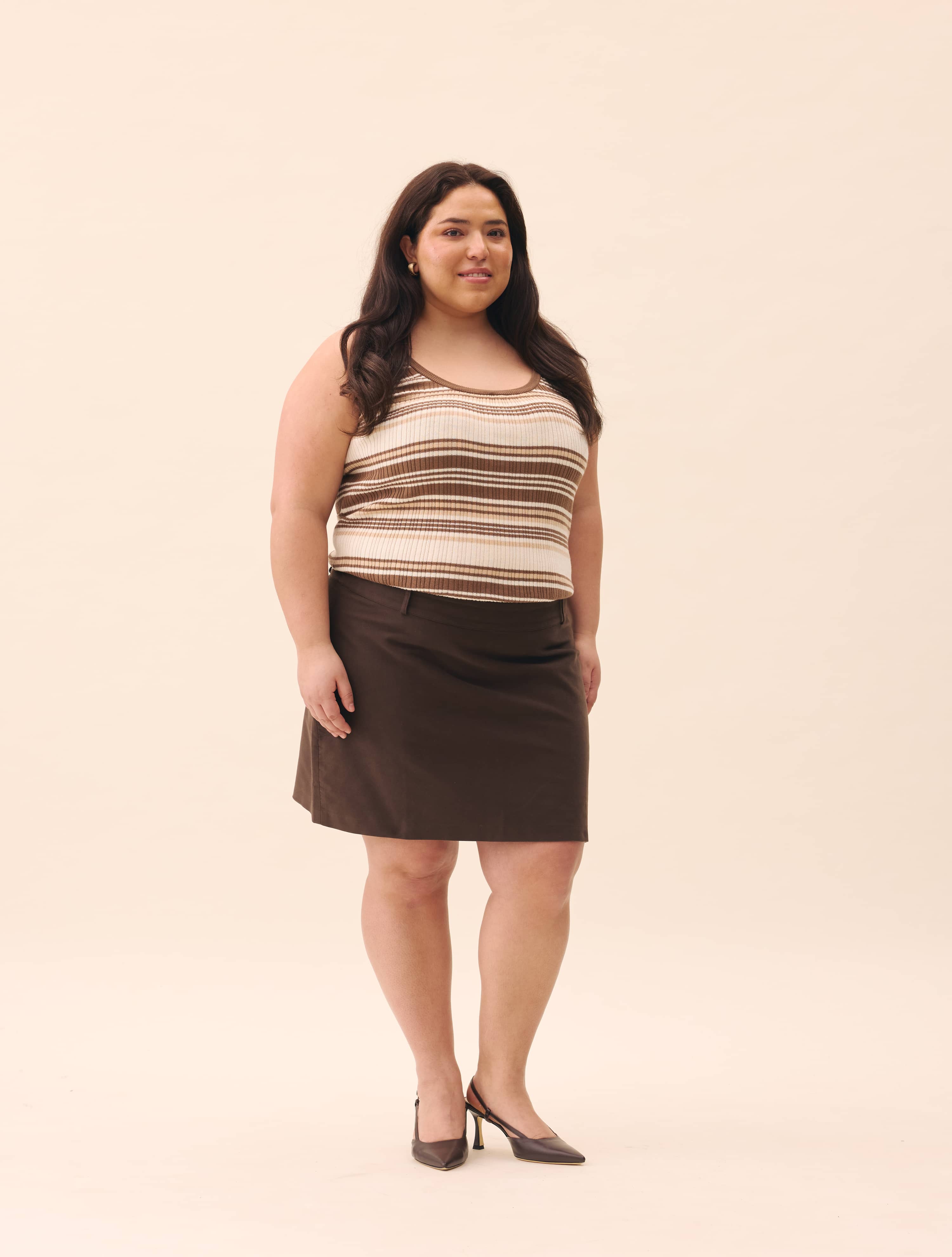 Moleskin Mini Skirt Brown - Brown | Djerf Avenue