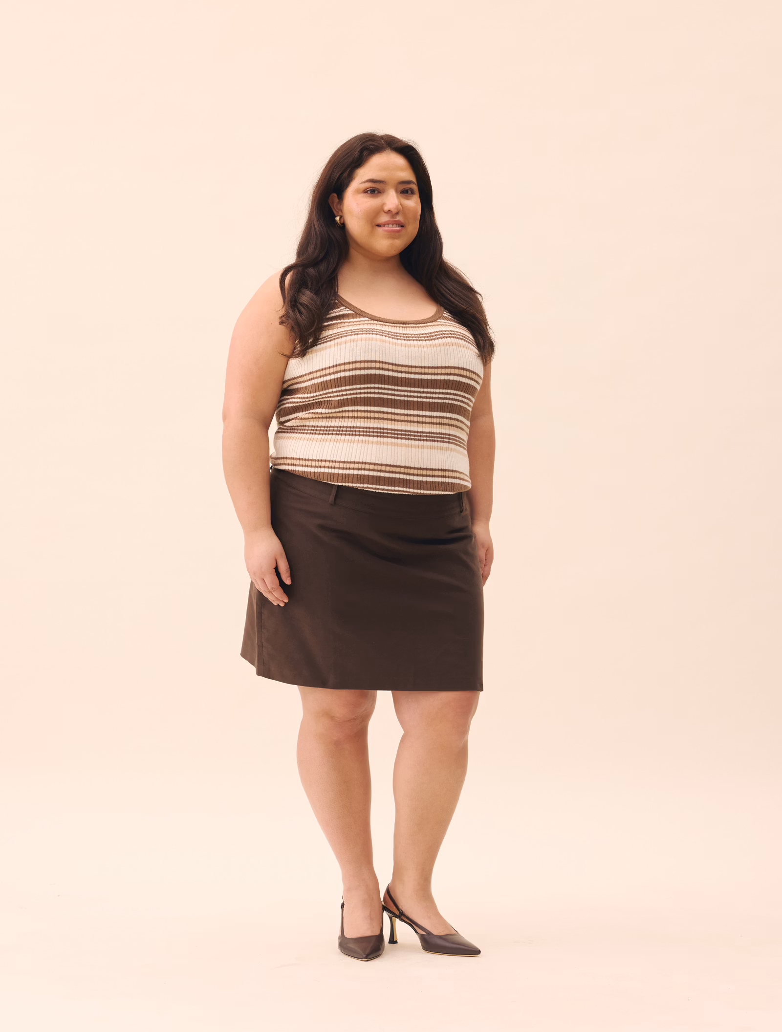Moleskin Mini Skirt Brown