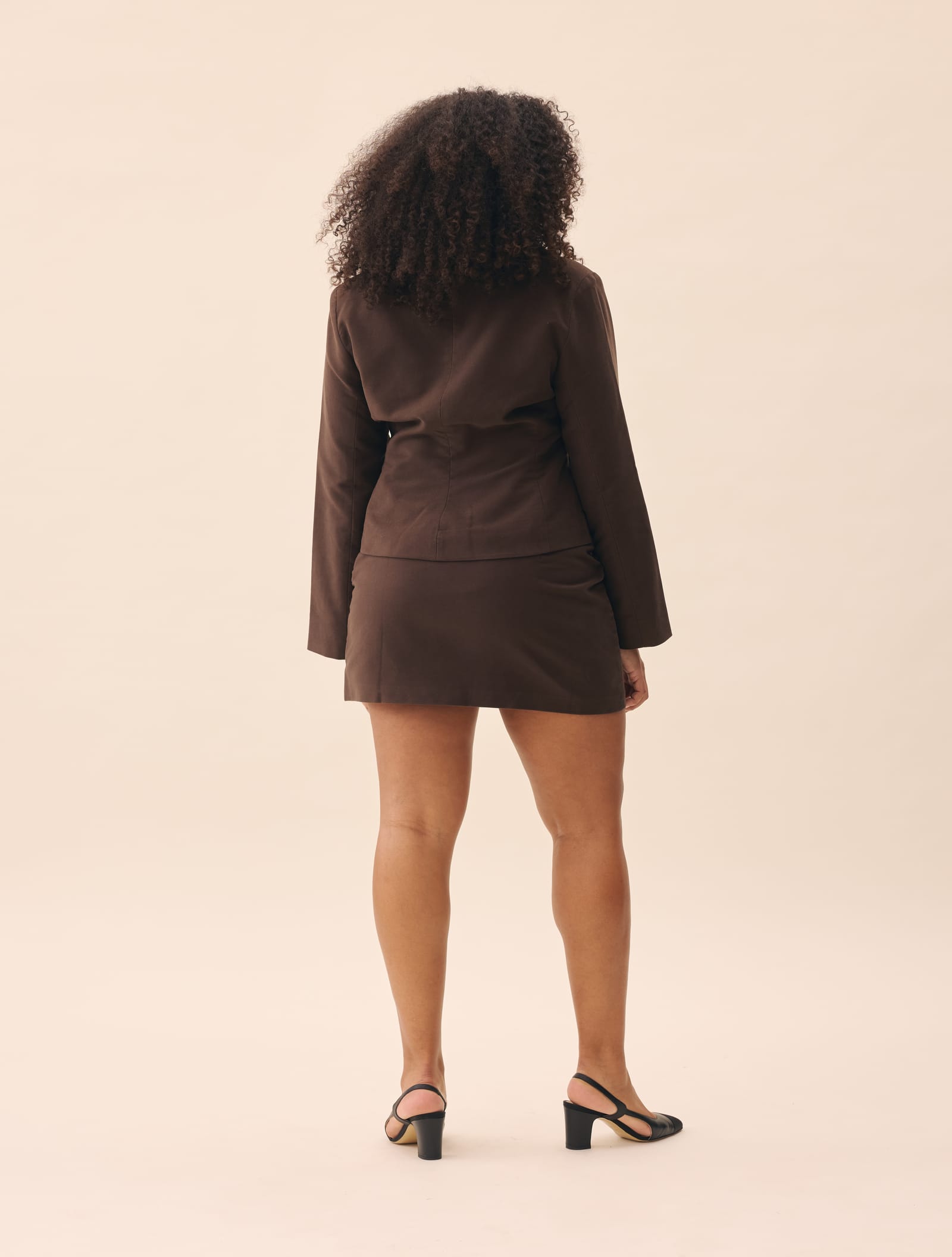 Moleskin Mini Skirt Brown