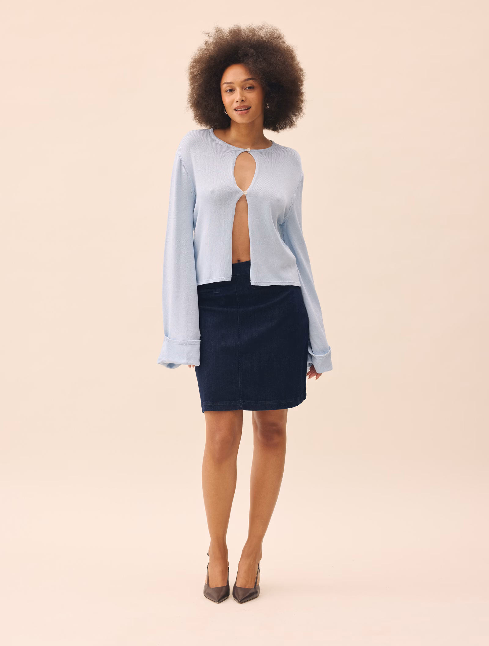 Denim A-line Skirt Midnight Blue