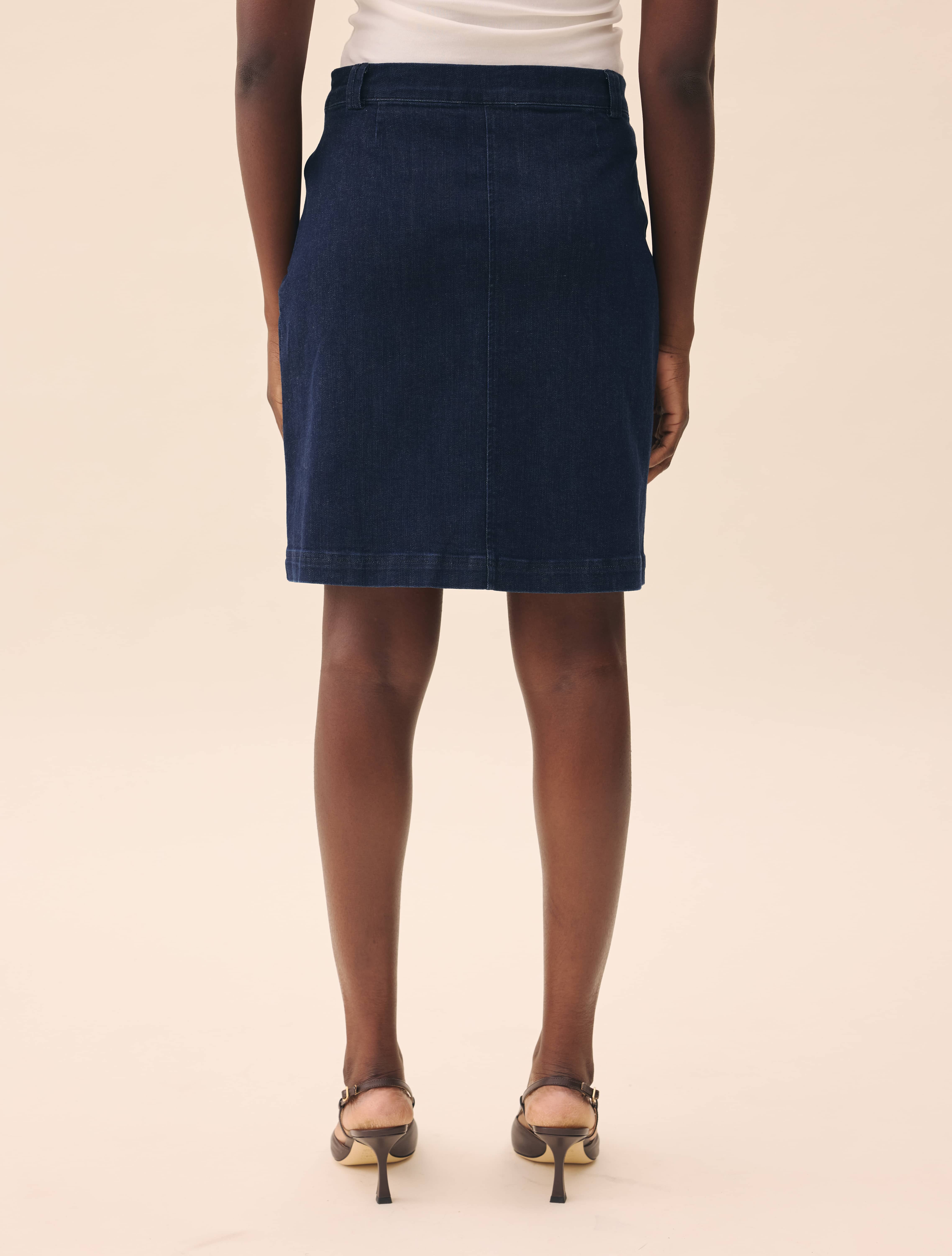 Denim A-line Skirt Midnight Blue - Midnight Blue | Djerf Avenue