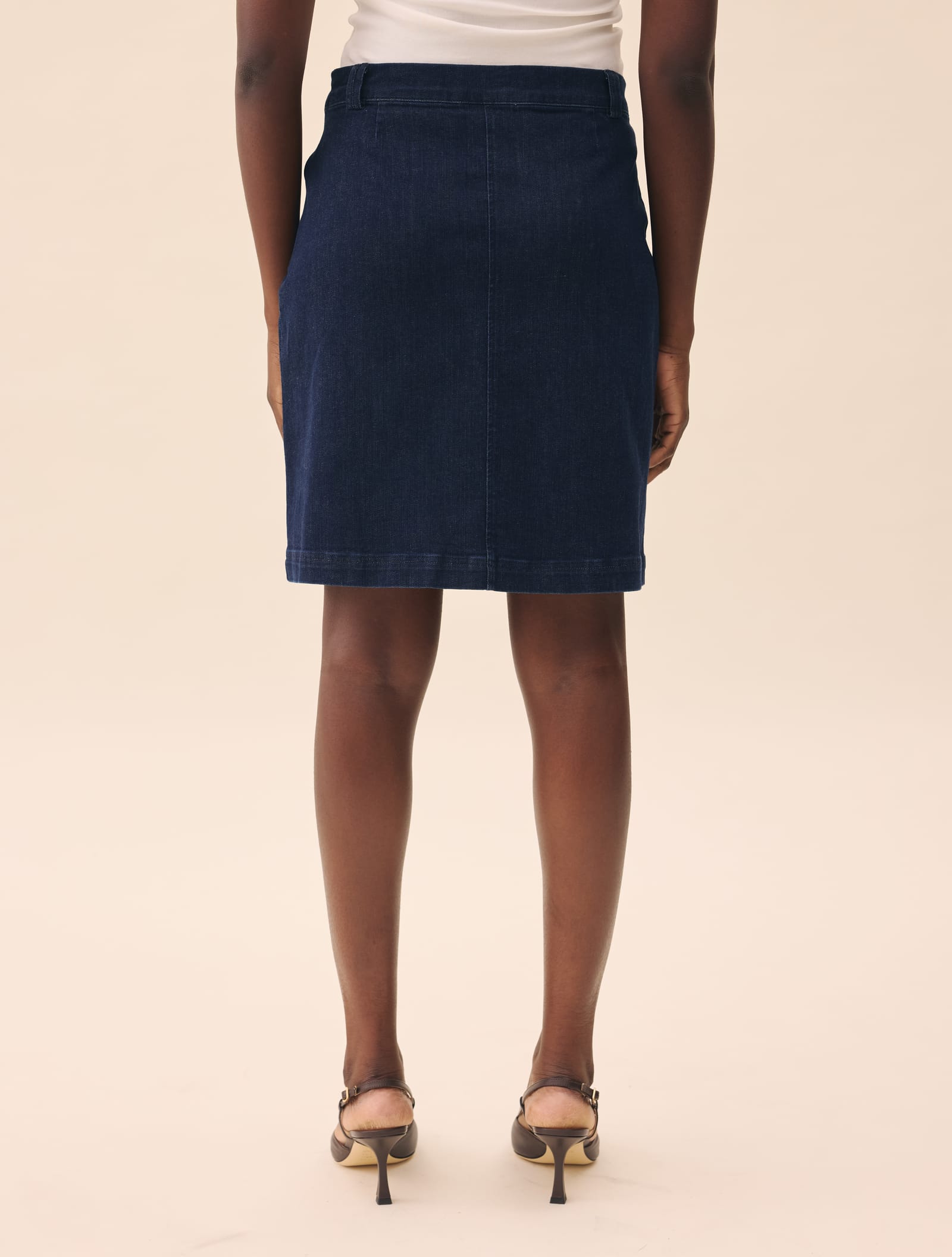Denim A-line Skirt Midnight Blue