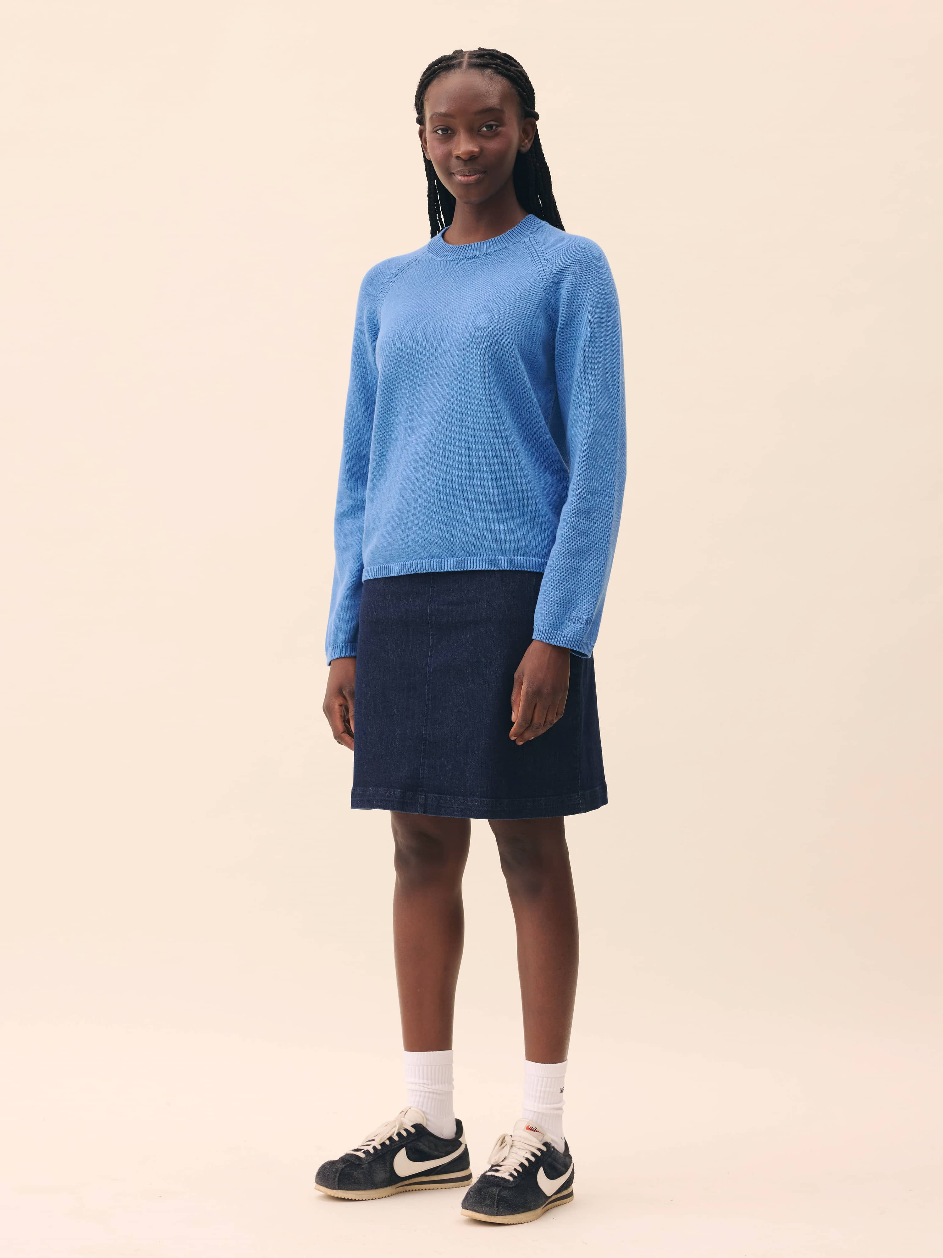 Denim A-line Skirt Midnight Blue - Midnight Blue | Djerf Avenue