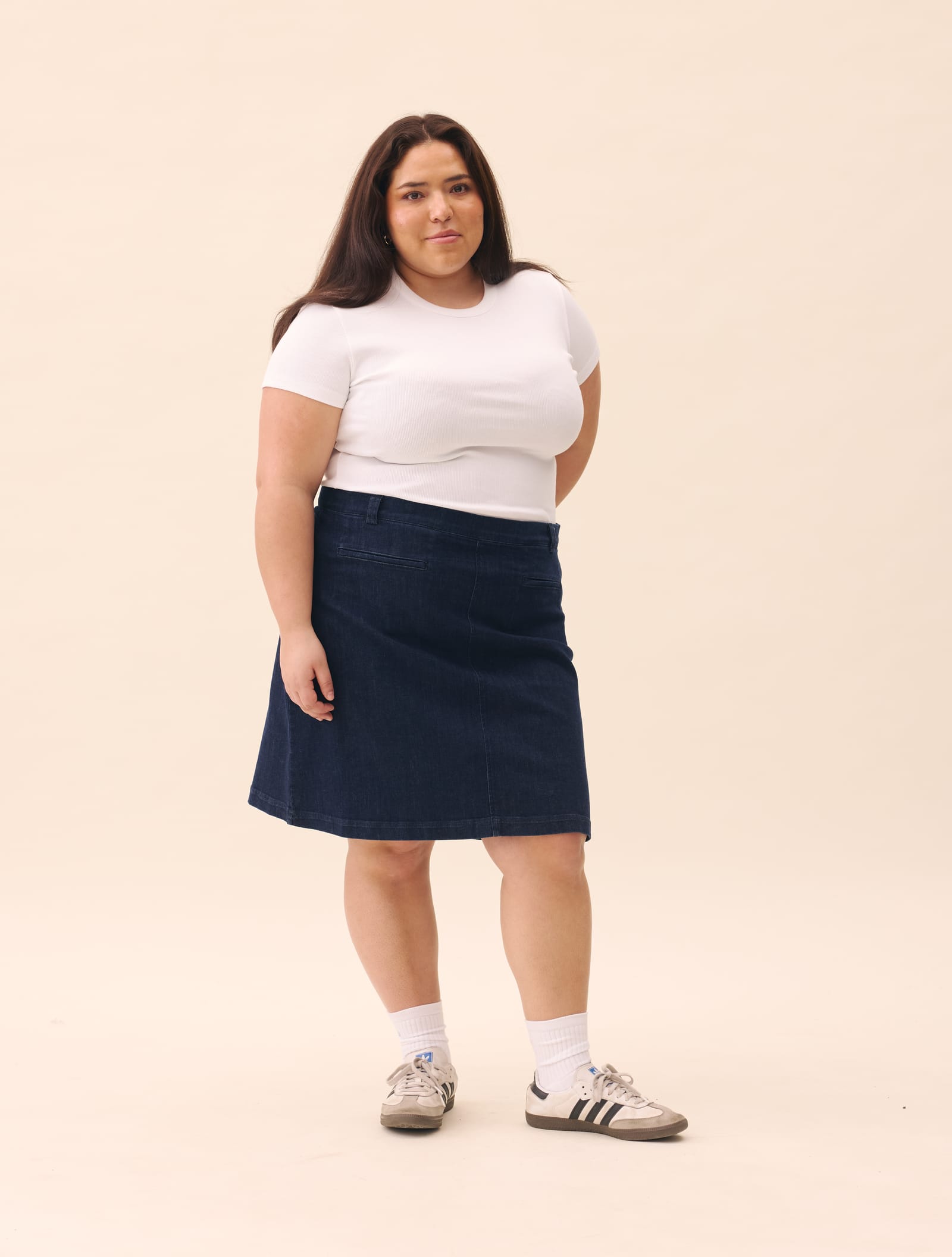 Denim A-line Skirt Midnight Blue