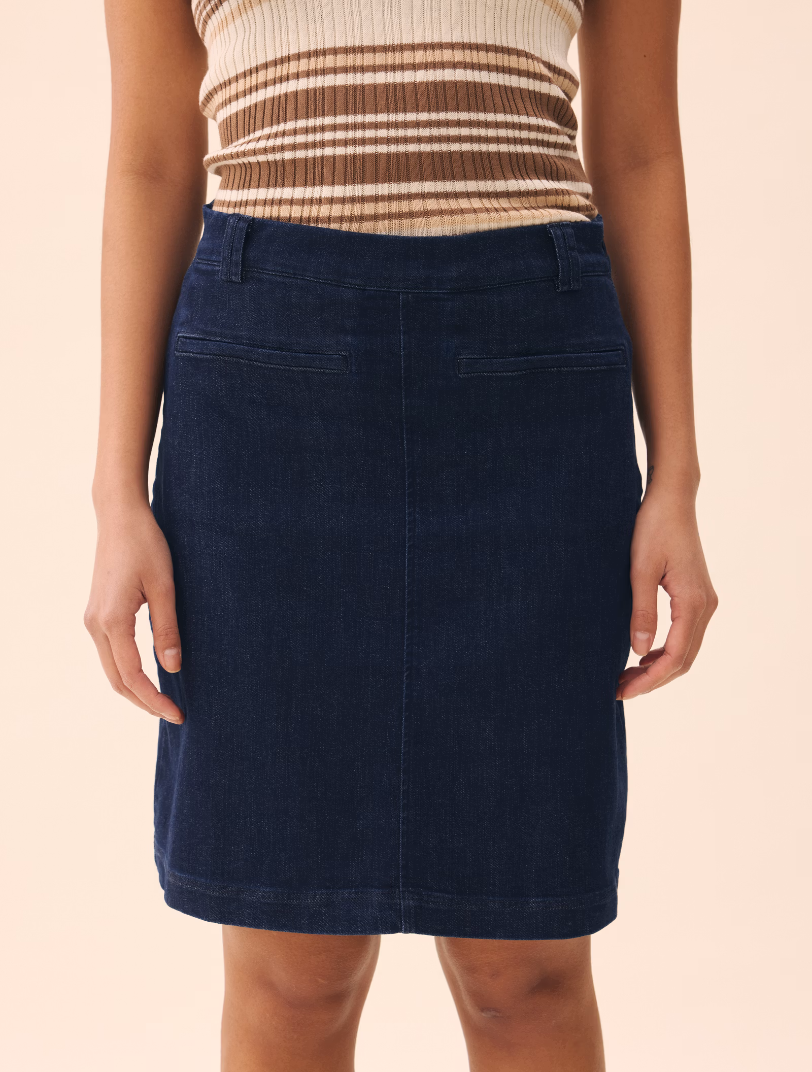 Denim A-line Skirt Midnight Blue