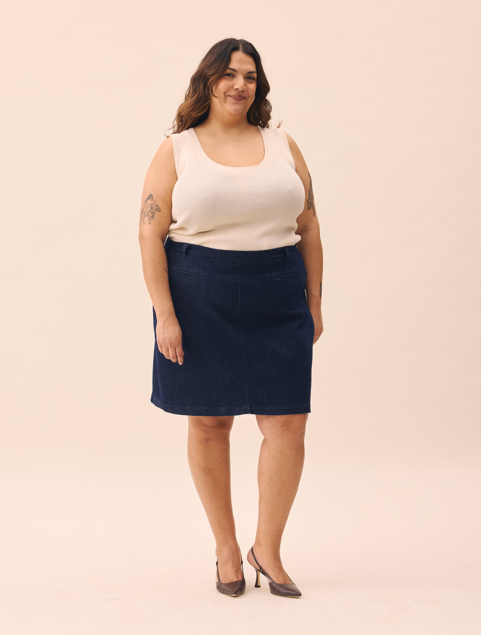 Denim A-line Skirt Midnight Blue