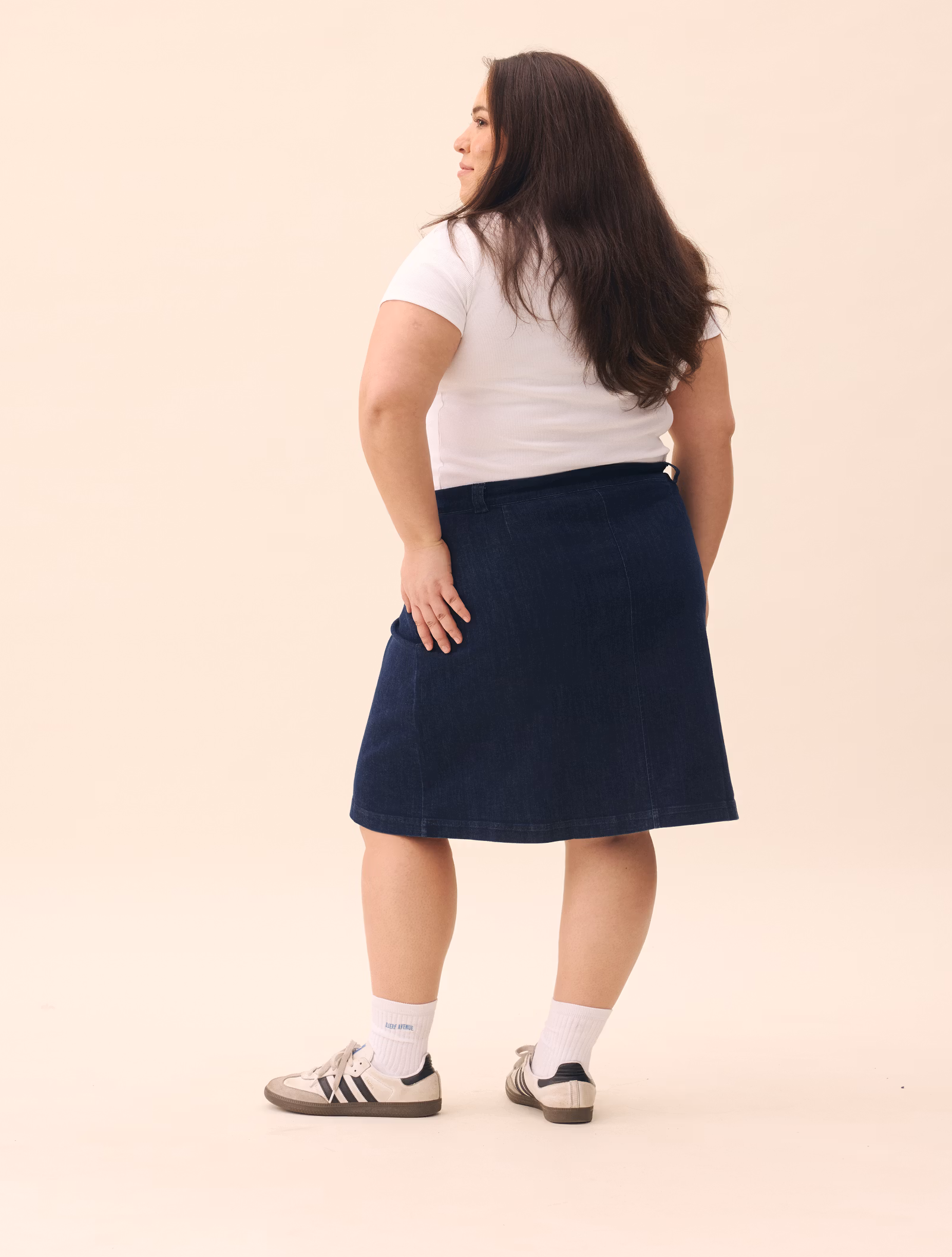 Denim A-line Skirt Midnight Blue