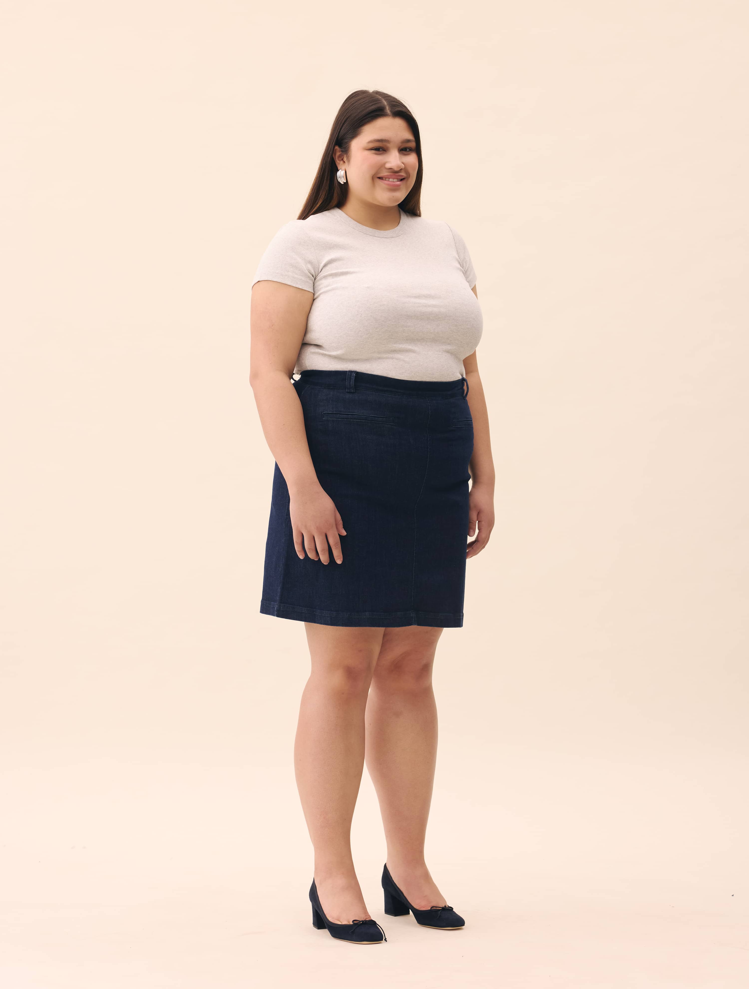 Denim A-line Skirt Midnight Blue - Midnight Blue | Djerf Avenue