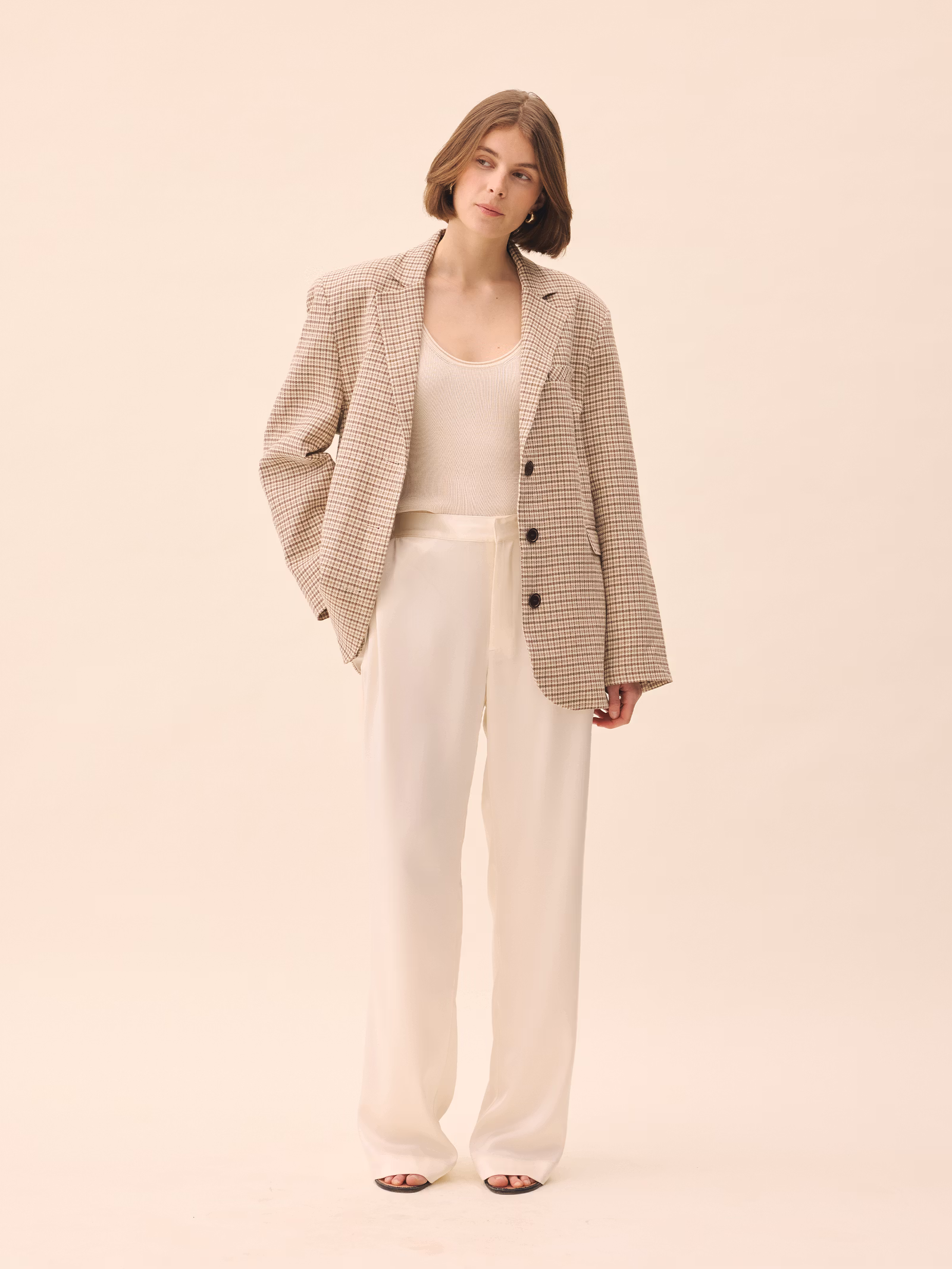 Weekend Blazer Checked Oat