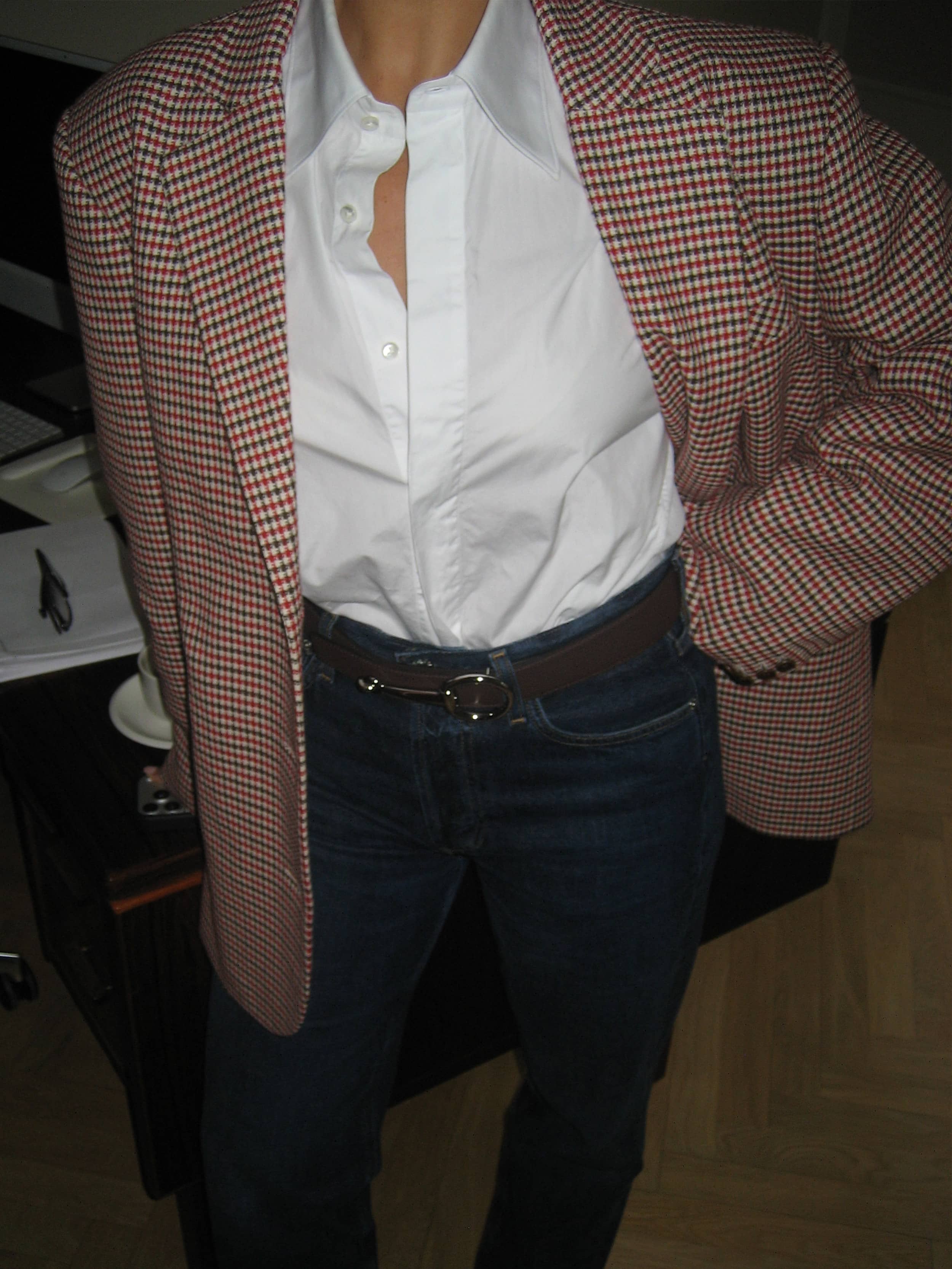 Weekend Blazer Checked Red - Checked Red | Djerf Avenue