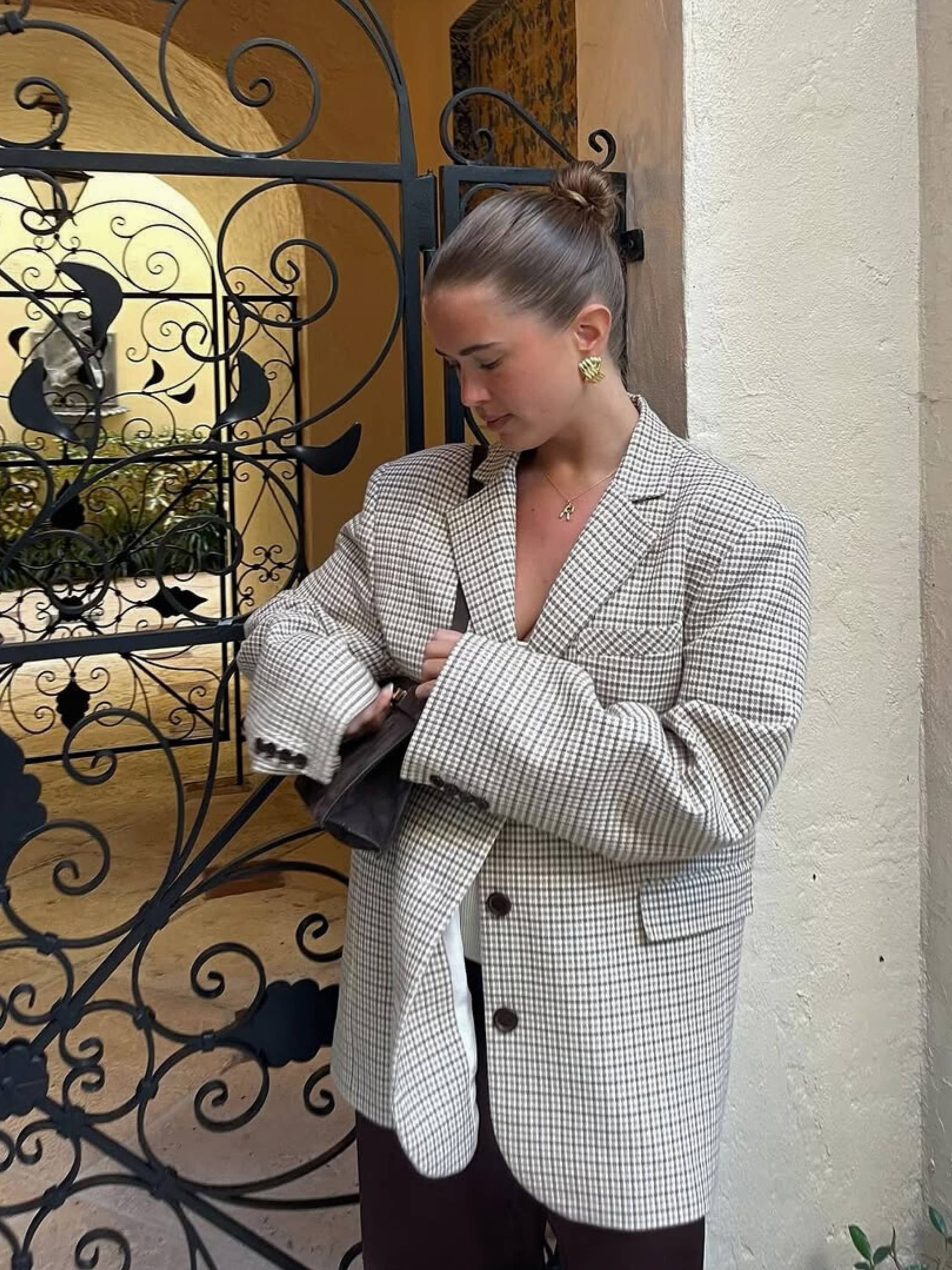 Blazer AVENUE】Weekend Oat 【DJERF Checked