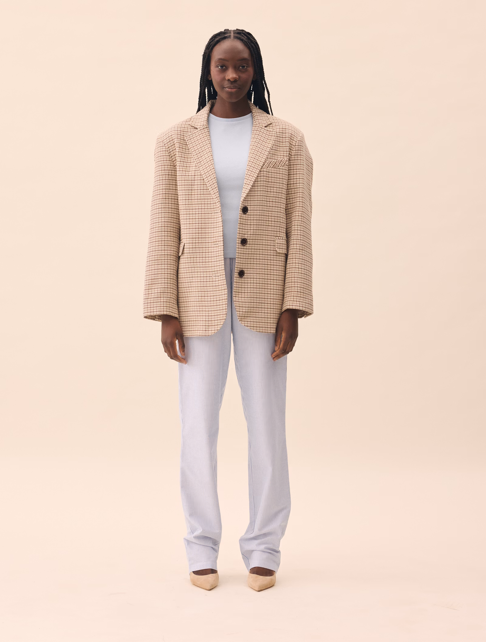 Weekend Blazer Checked Oat