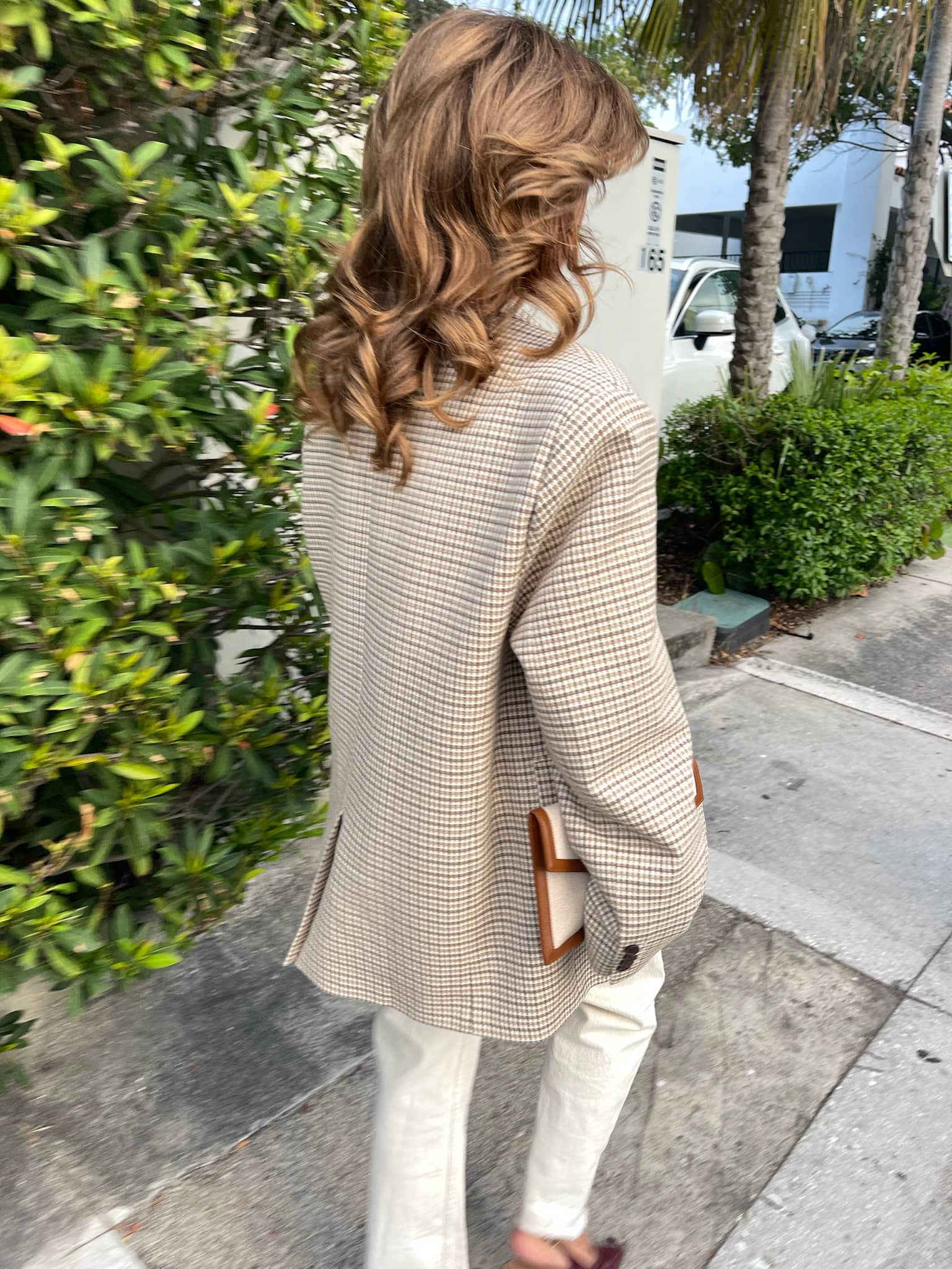 Weekend Blazer Checked Oat - Checked oat | Djerf Avenue