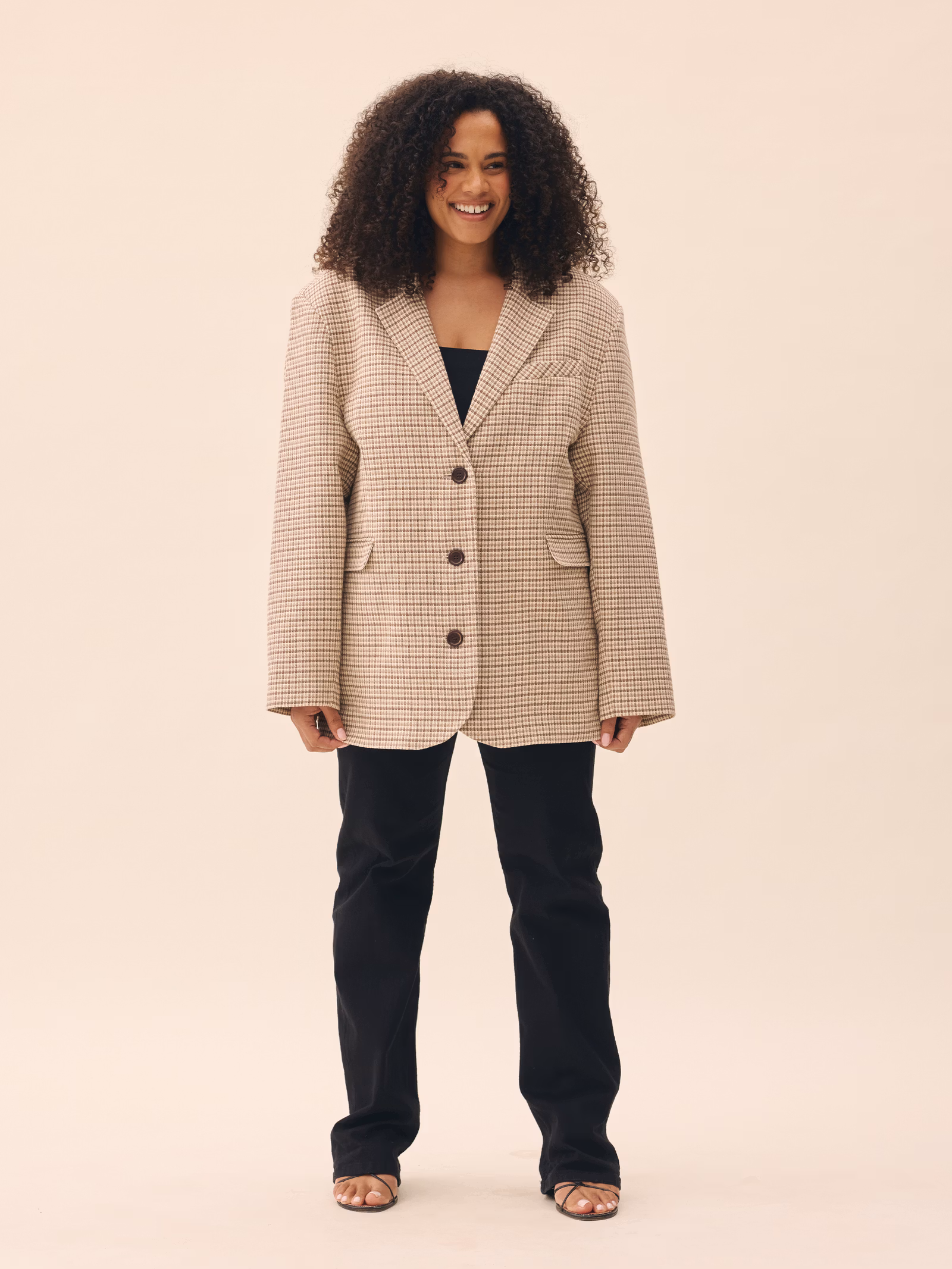 Weekend Blazer Checked Oat