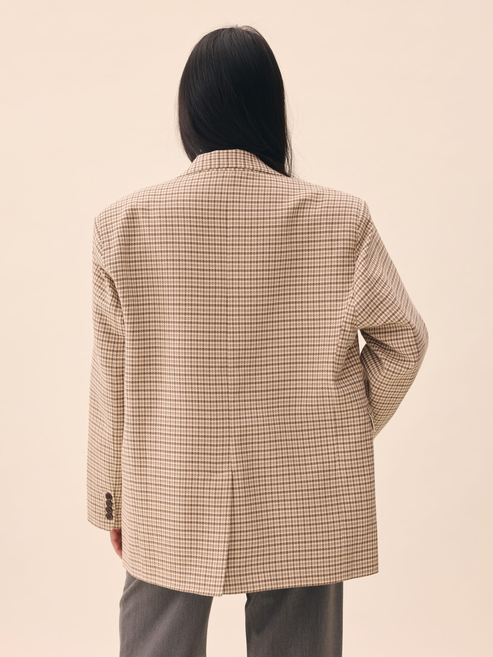 Weekend Blazer Checked Oat