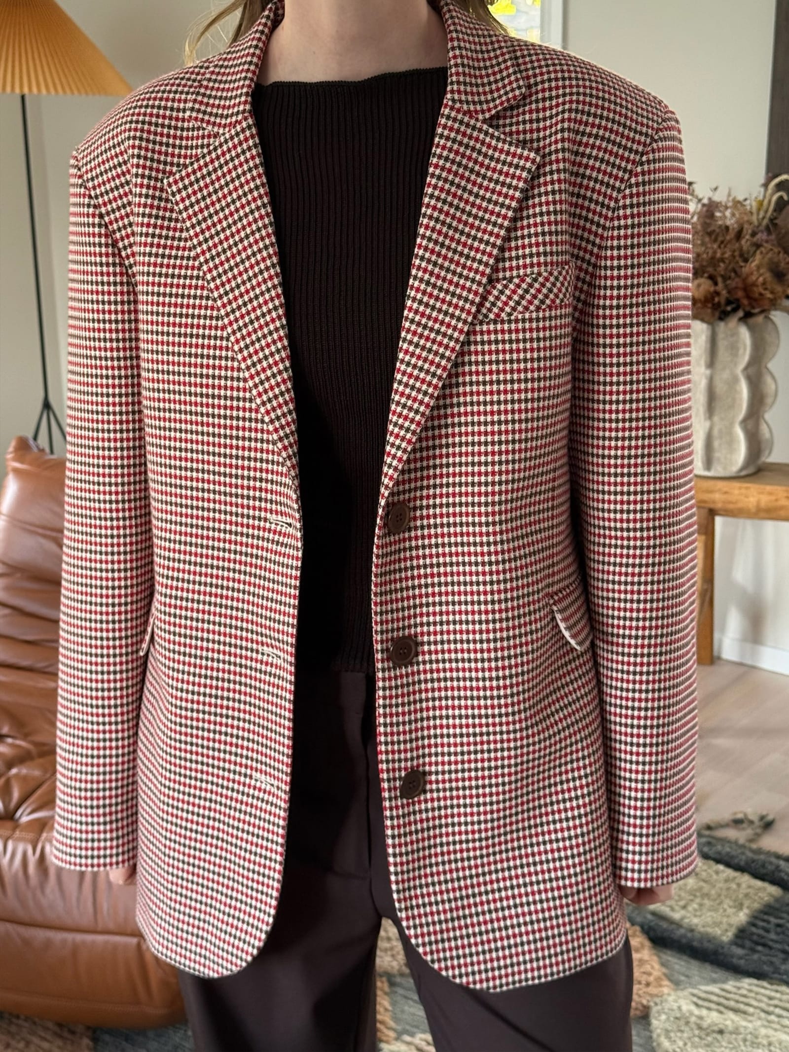 Weekend Blazer Checked Red