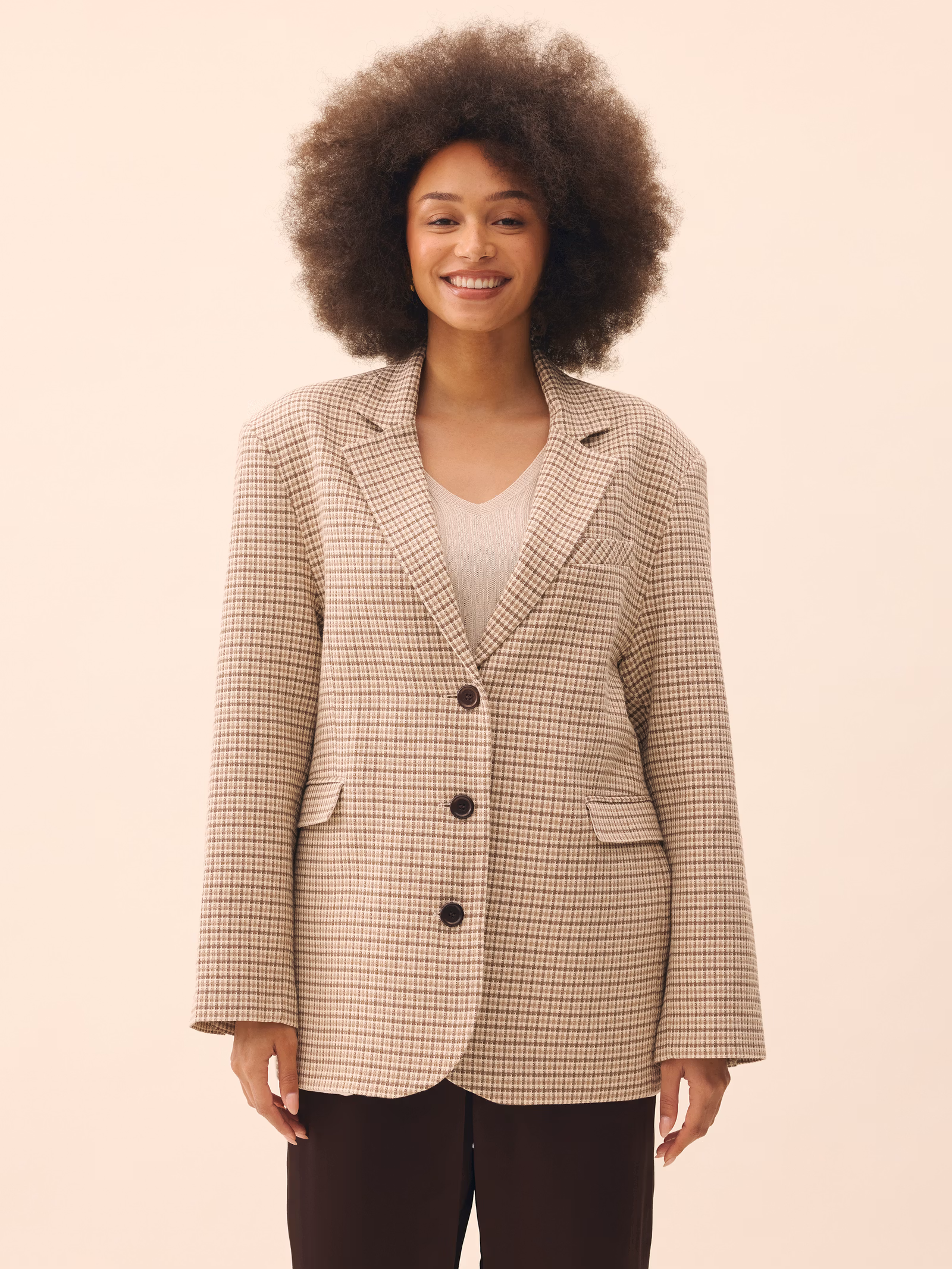 Weekend Blazer Checked Oat