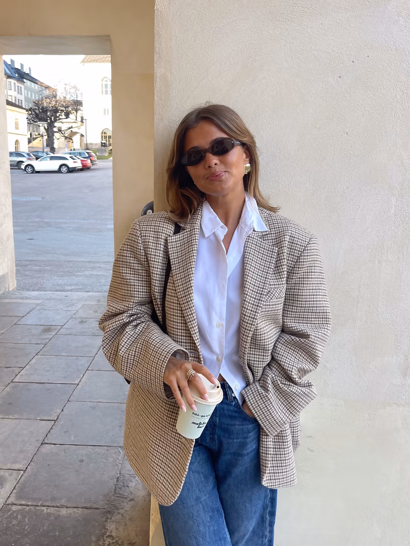 Weekend Blazer Checked Oat