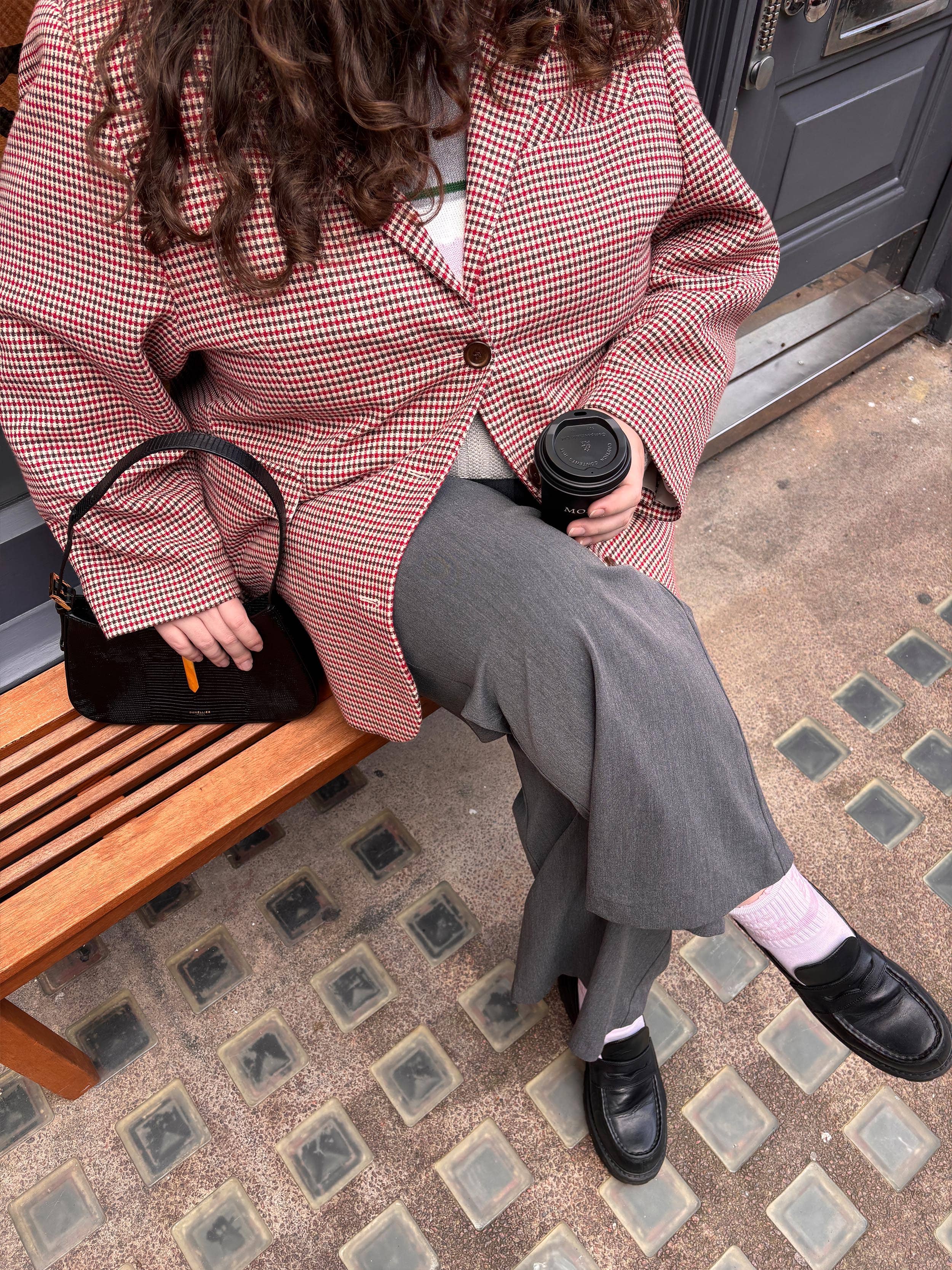 Weekend Blazer Checked Red - Checked Red | Djerf Avenue