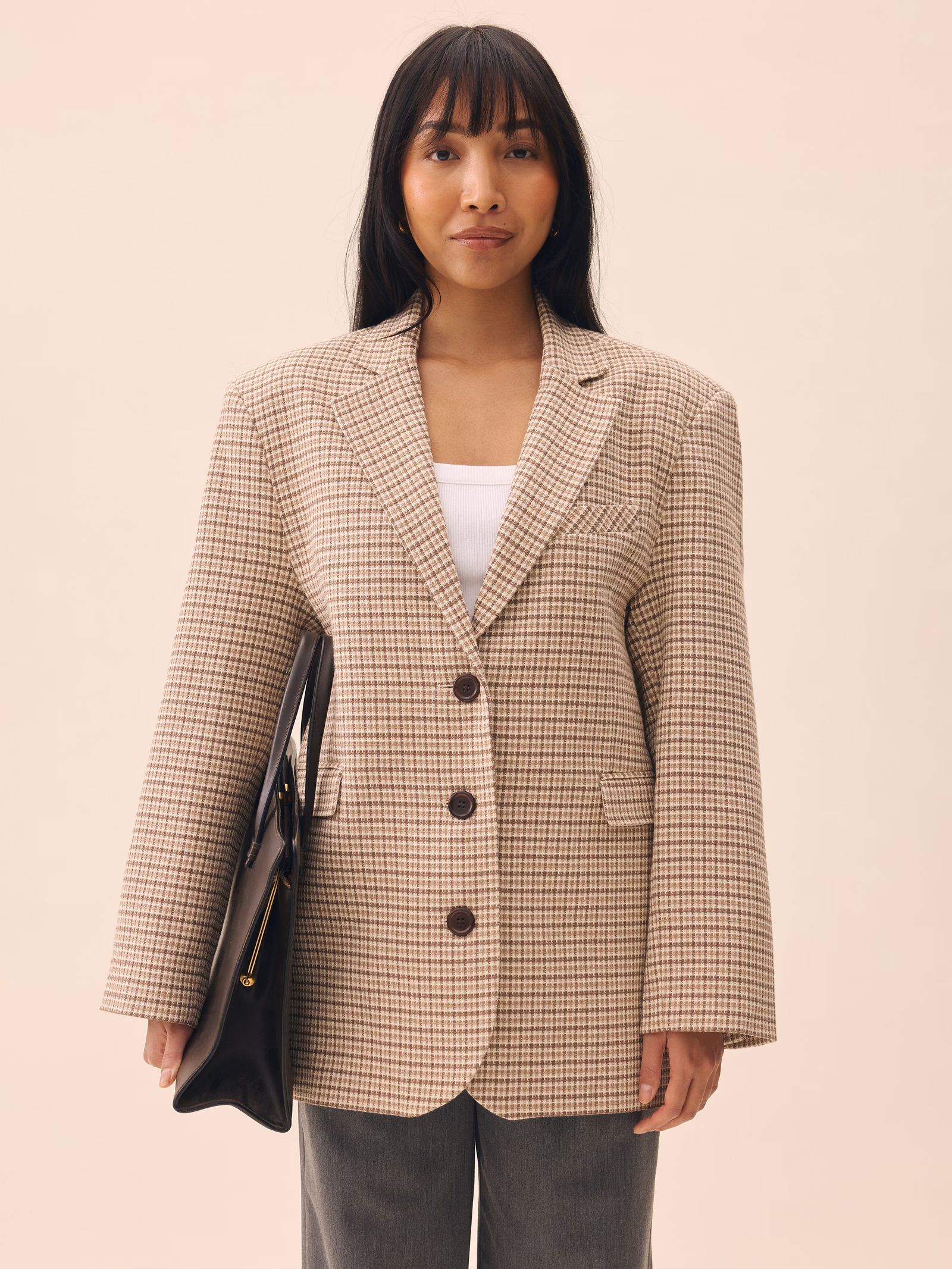 Weekend Blazer Checked Oat
