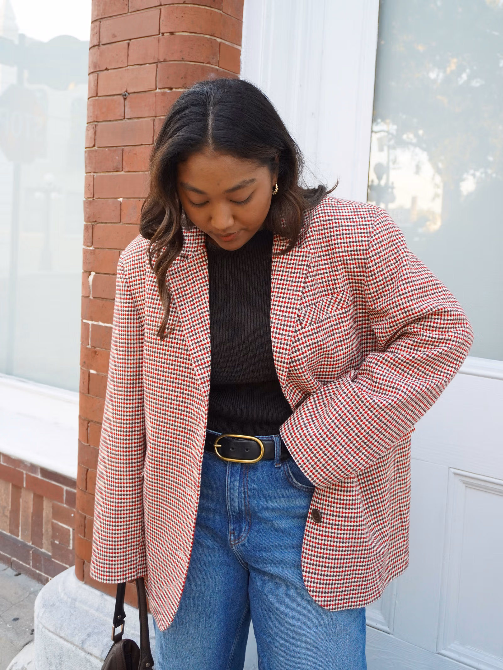 Weekend Blazer Checked Red