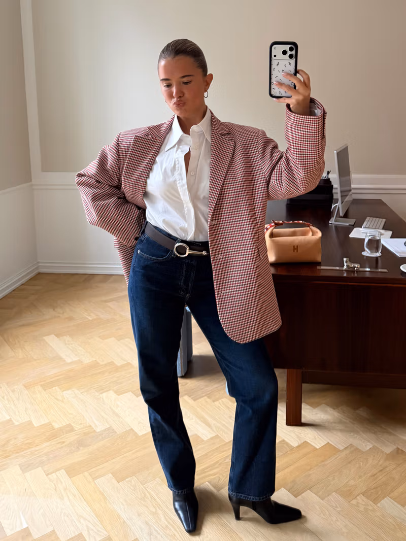 Weekend Blazer Checked Red