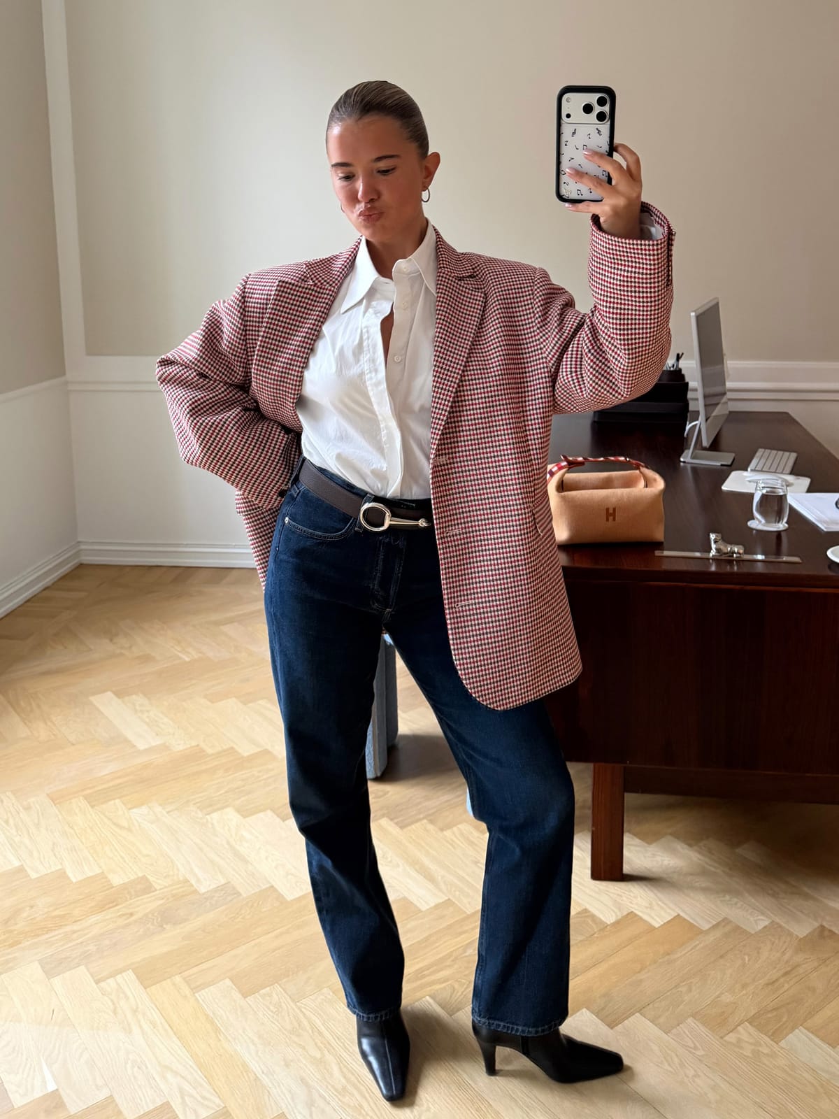 Weekend Blazer Checked Red