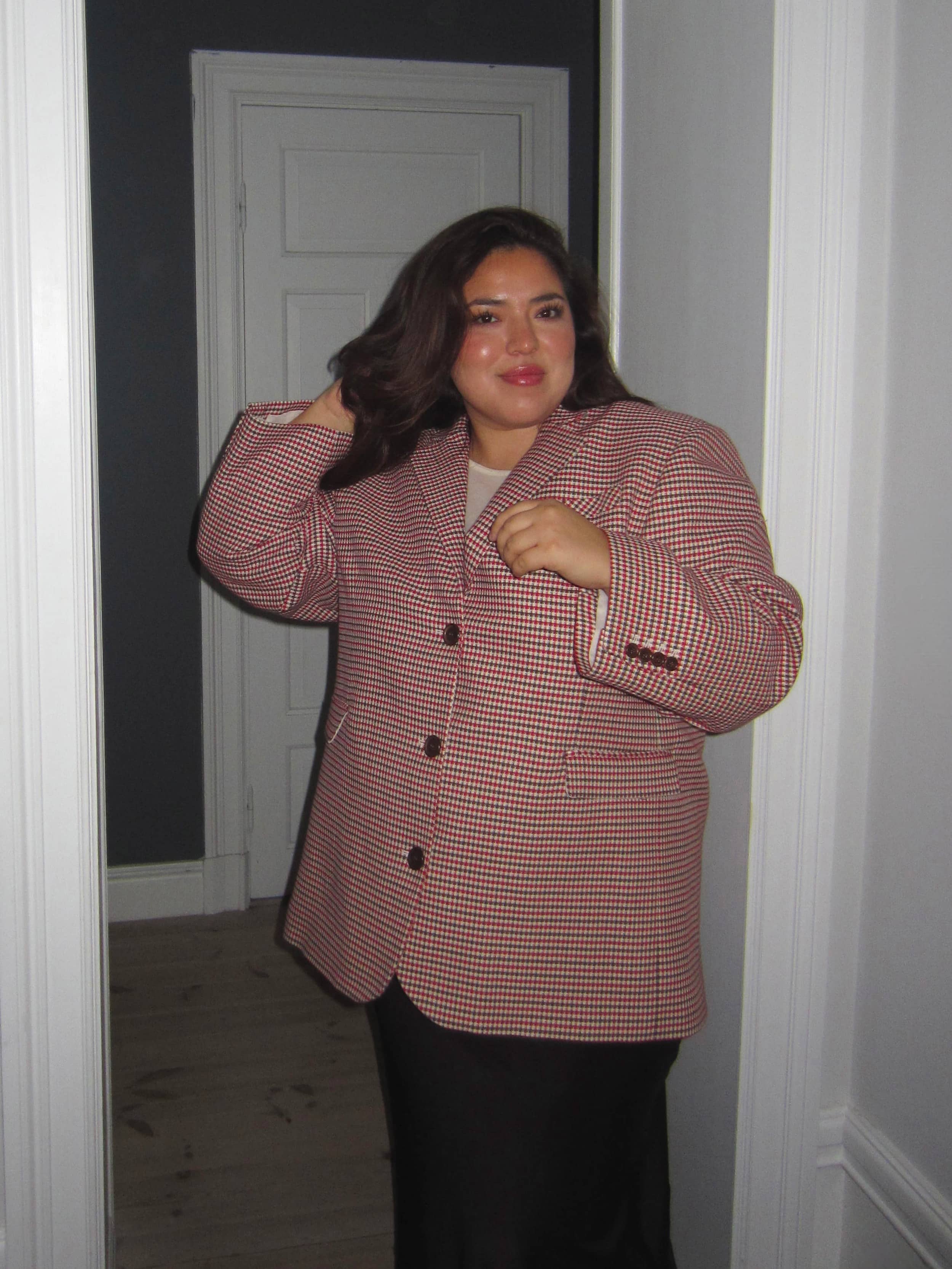 Weekend Blazer Checked Red - Checked Red | Djerf Avenue