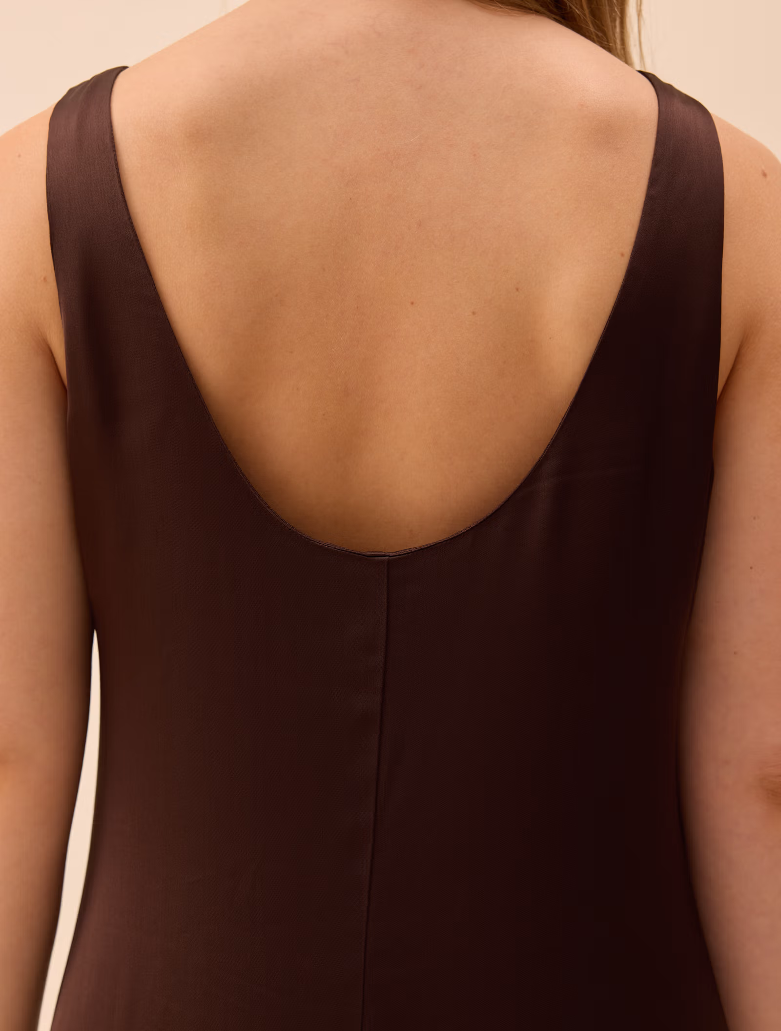Satin Viscose Dress Dark Mocha