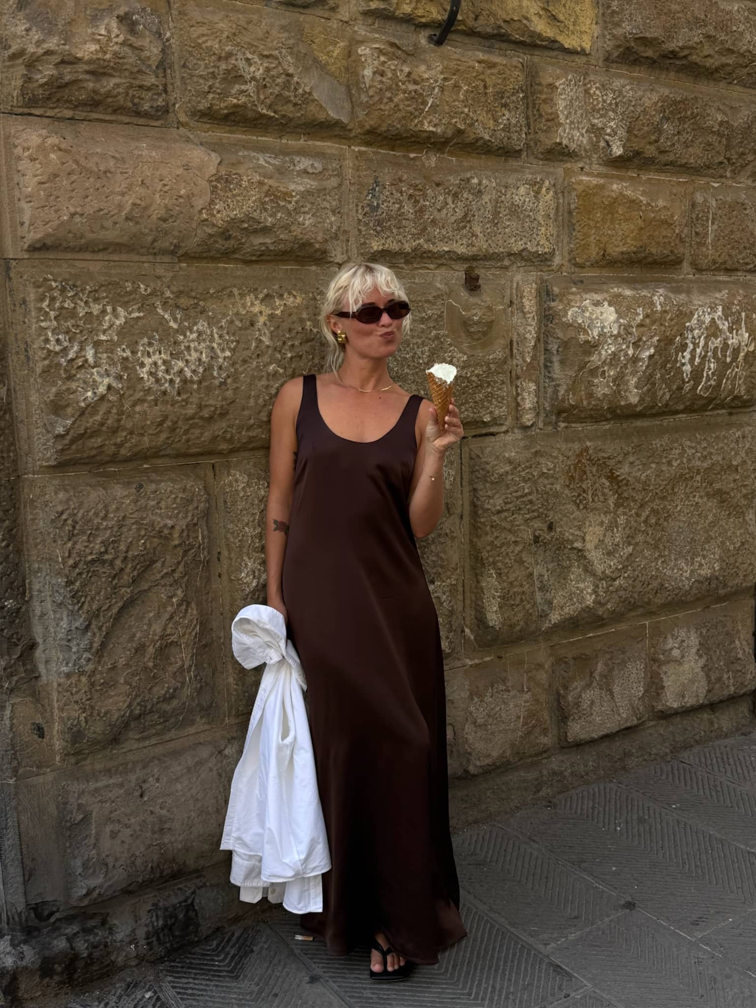 Satin Viscose Dress Dark Mocha - Dark mocha | Djerf Avenue