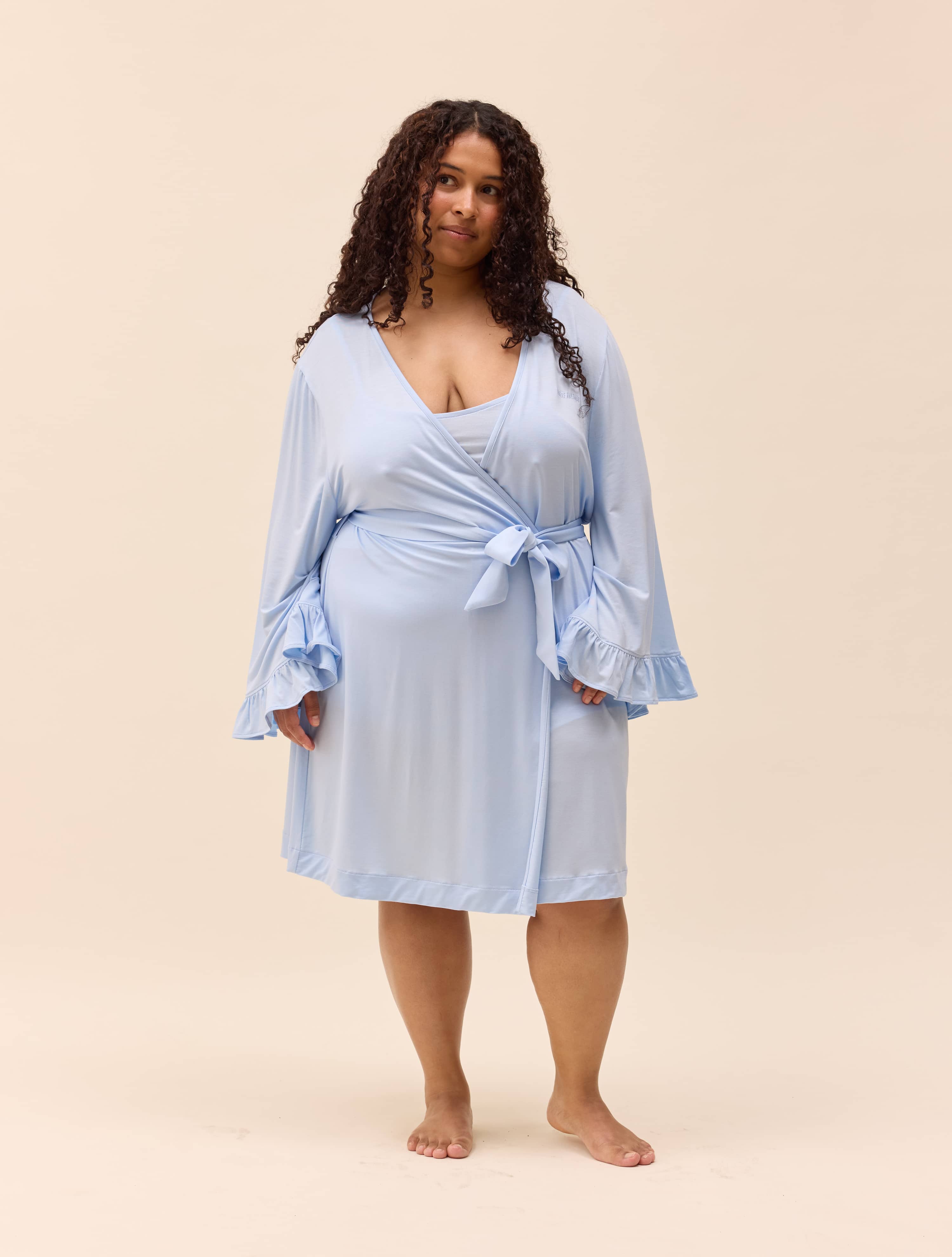 Go Slow Short Robe Blue - Blue | Djerf Avenue