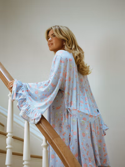 Go Slow Short Robe Summer Berries Blue