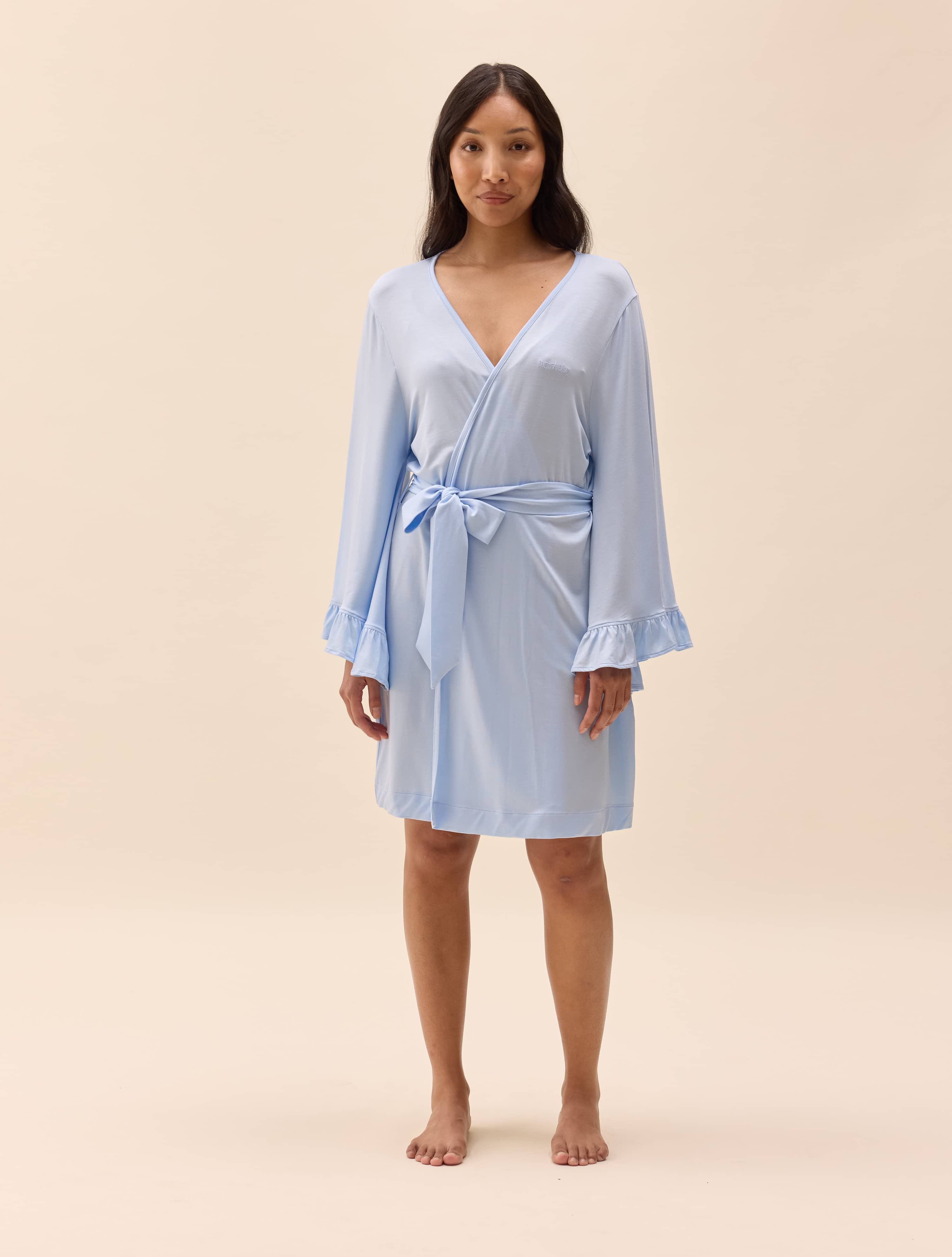 Go Slow Short Robe Blue - Blue | Djerf Avenue