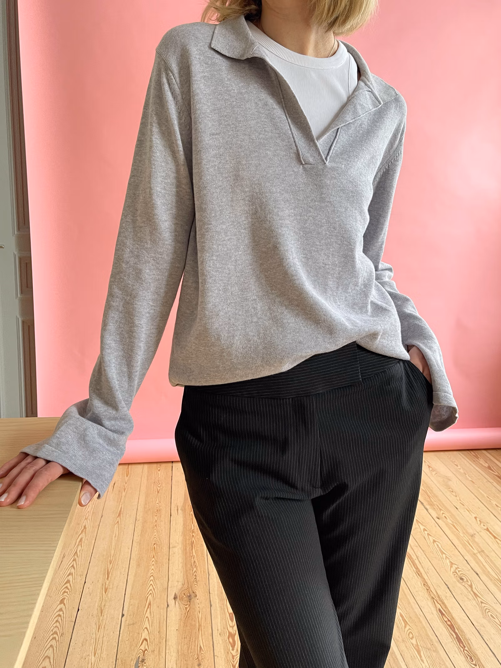 Getaway Top Grey Melange