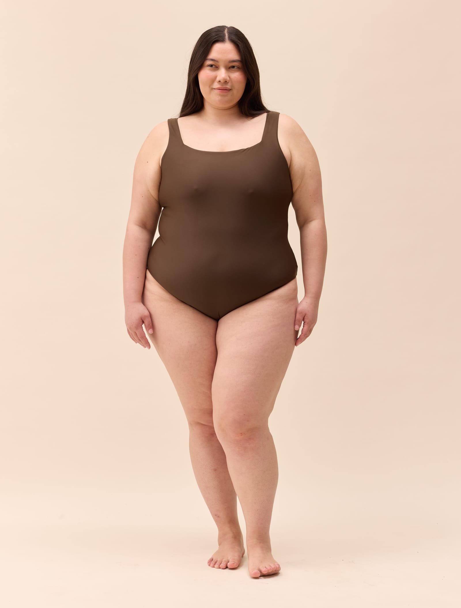 Square Neck Swimsuit Cocoa