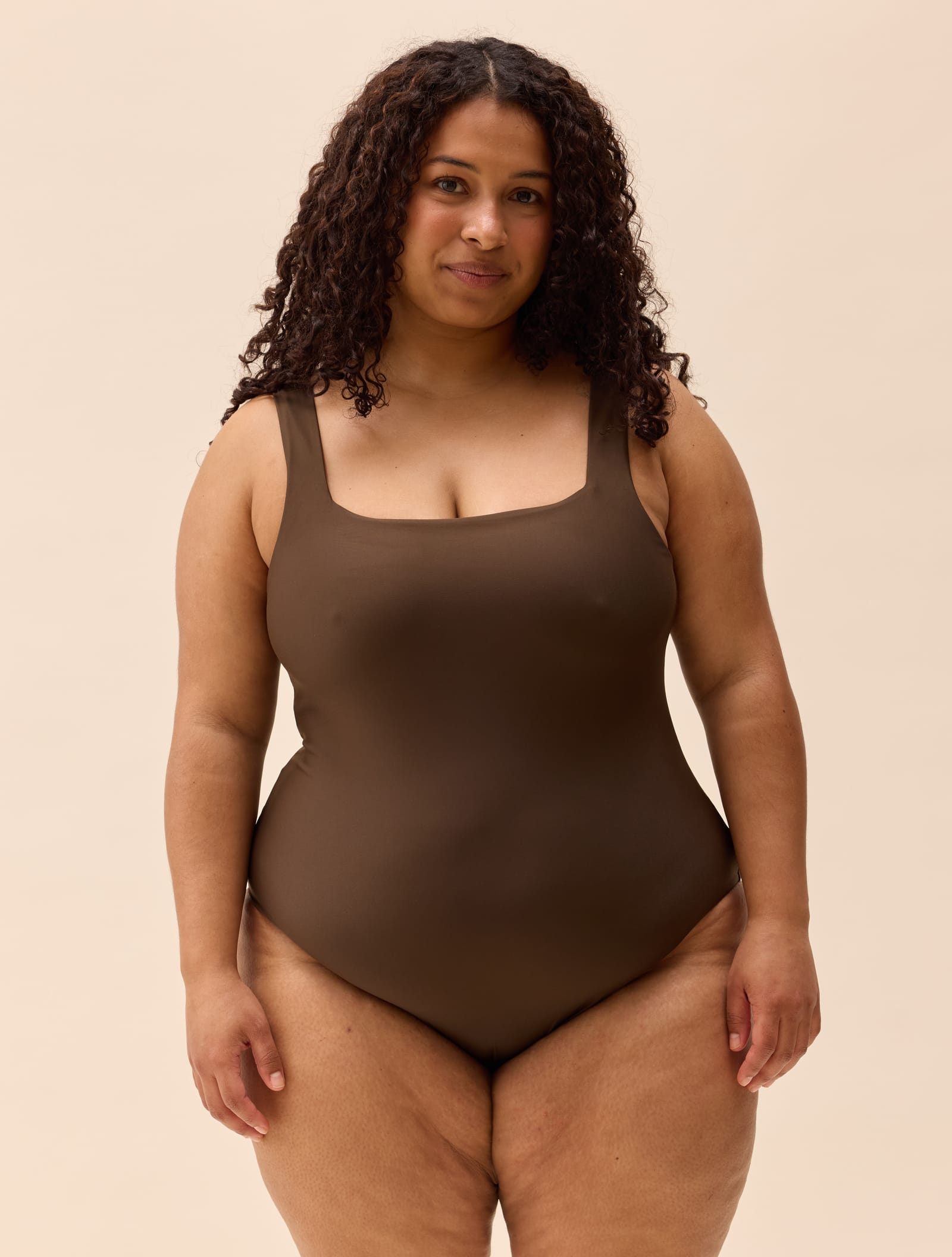 Square Neck Swimsuit Cocoa