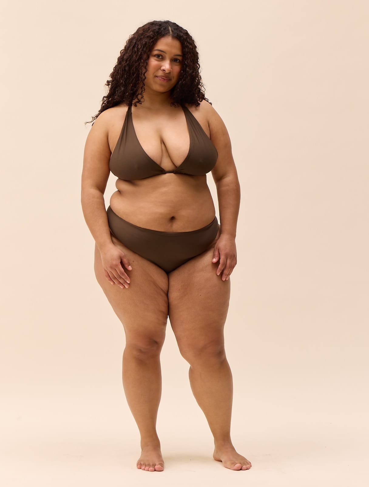 Halterneck Bikini Top Cocoa